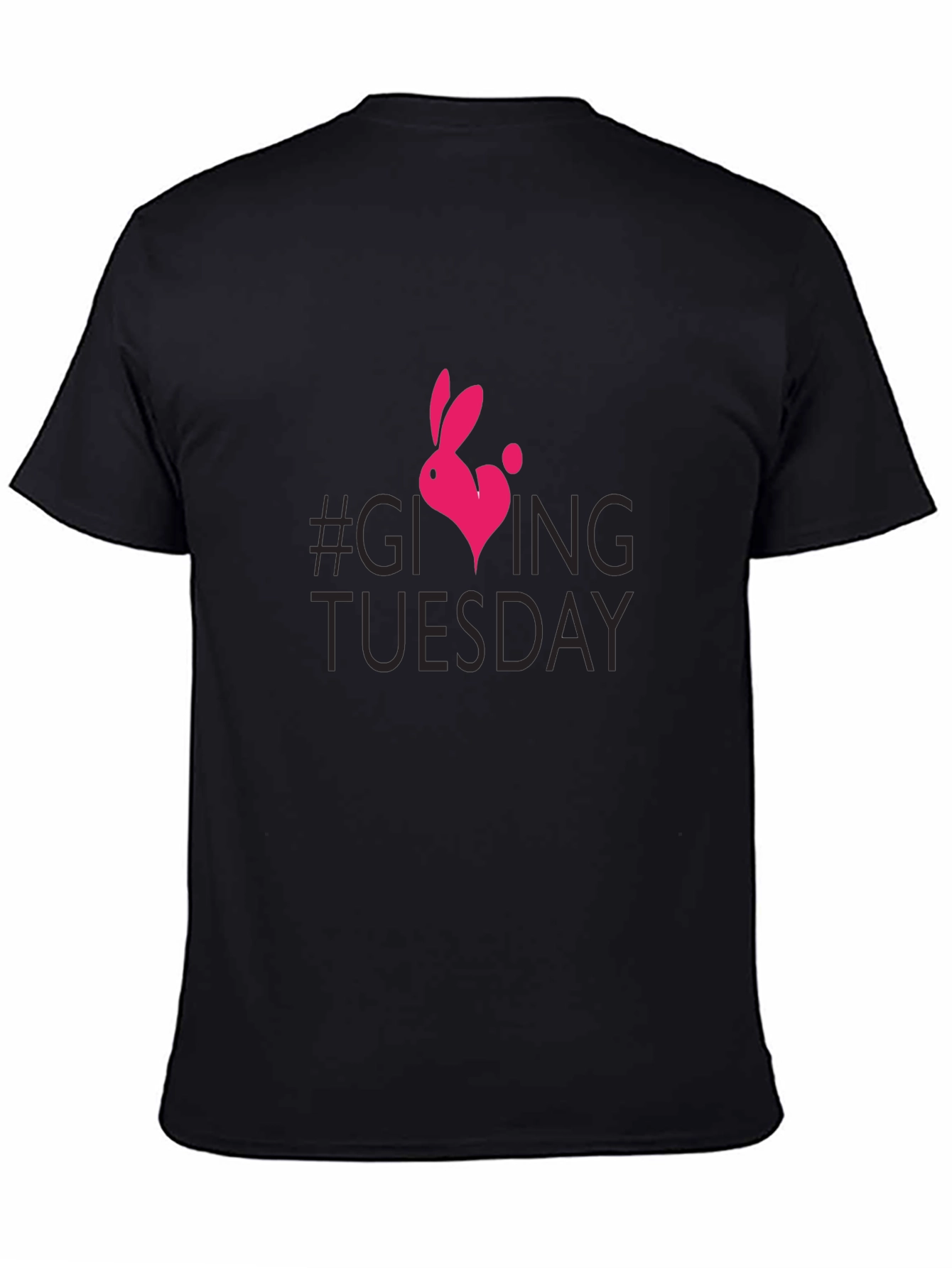 Camiseta Negra #GivingTuesday con Conejo Corazón