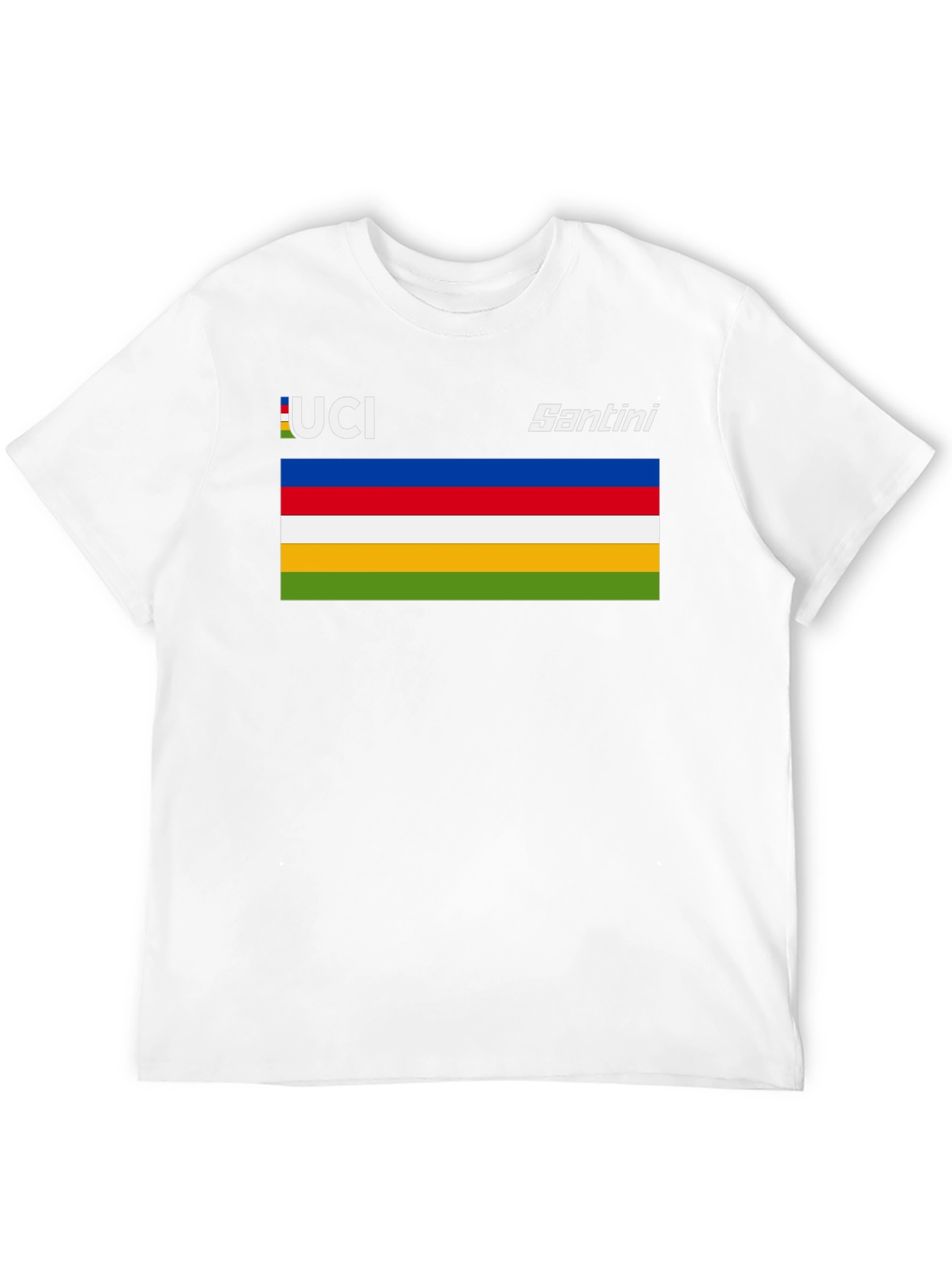 Camiseta Negra con Diseño Ciclista UCI Santini