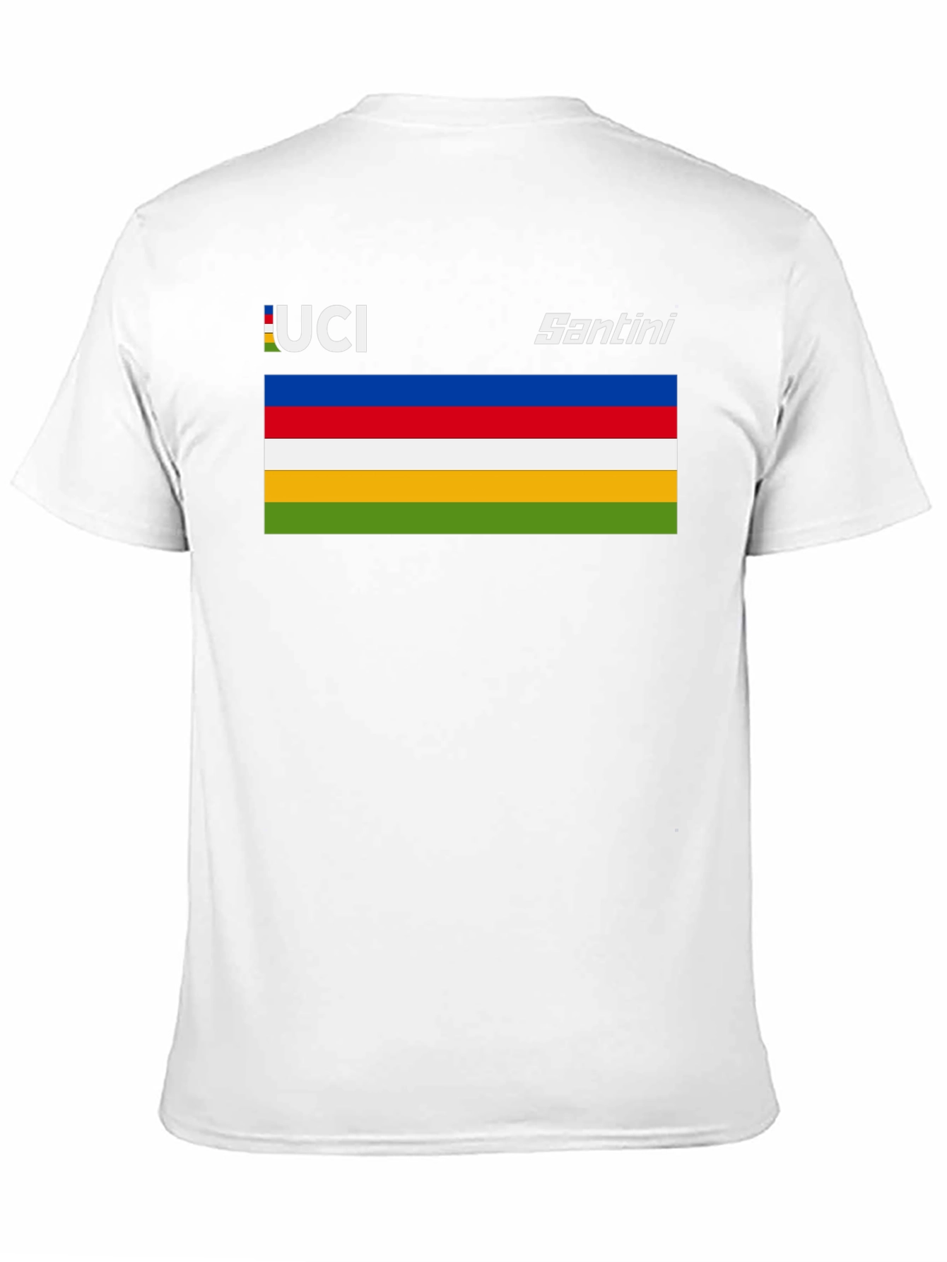 Camiseta Negra con Diseño Ciclista UCI Santini