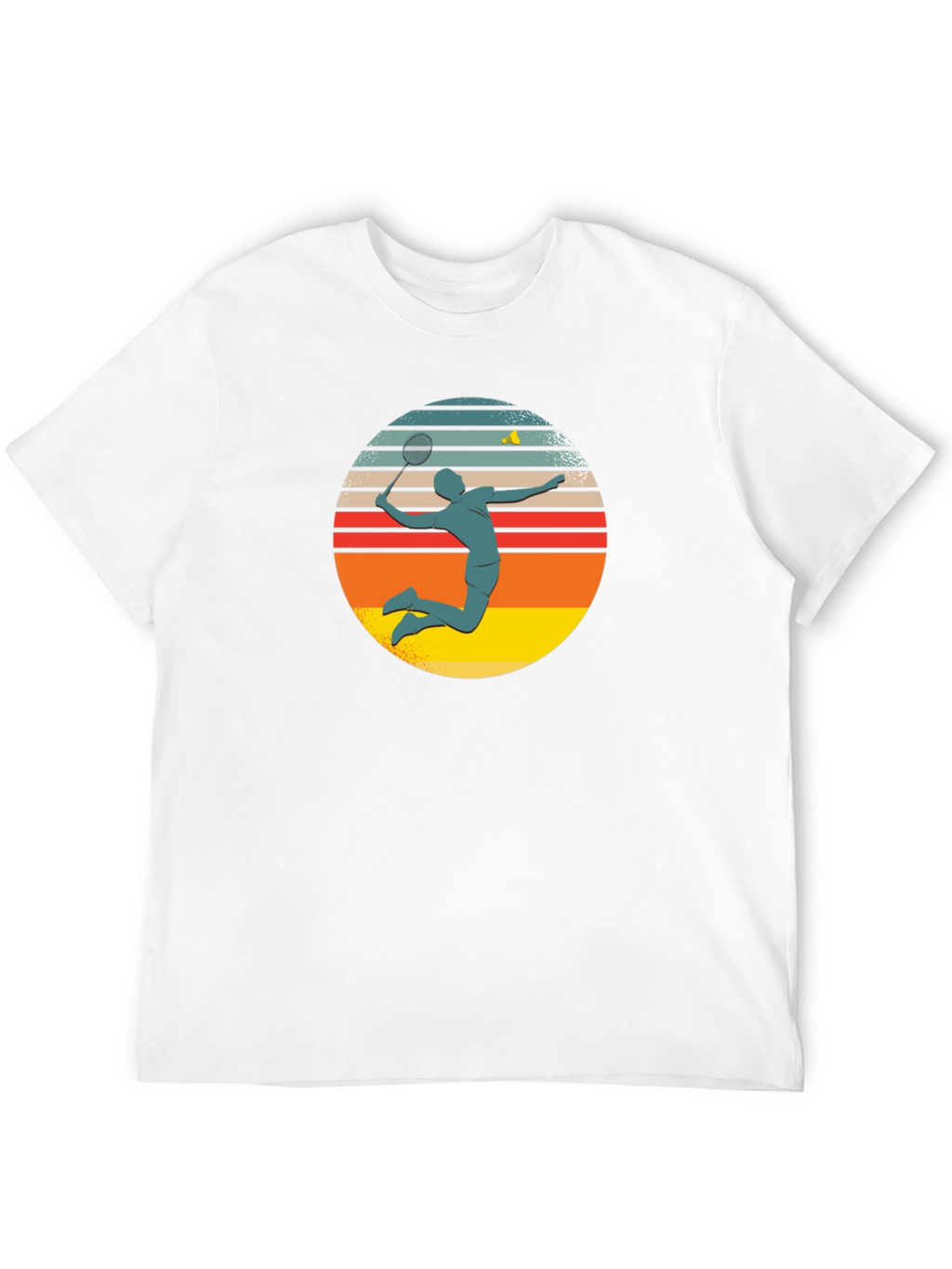 Camiseta Negra con Diseño de Badminton Retro