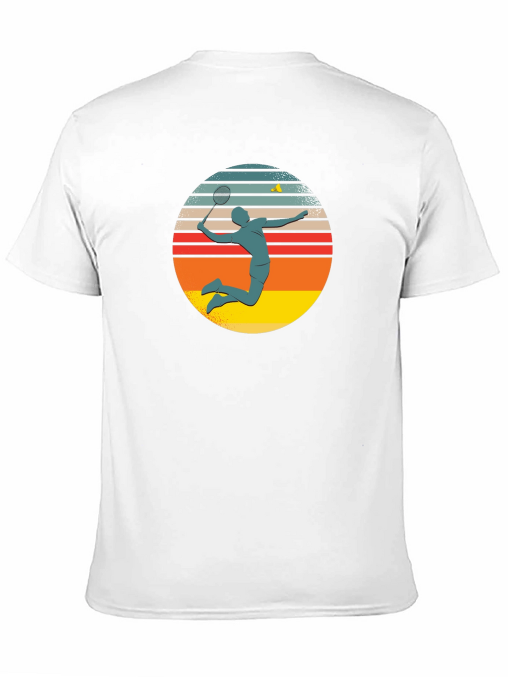 Camiseta Negra con Diseño de Badminton Retro