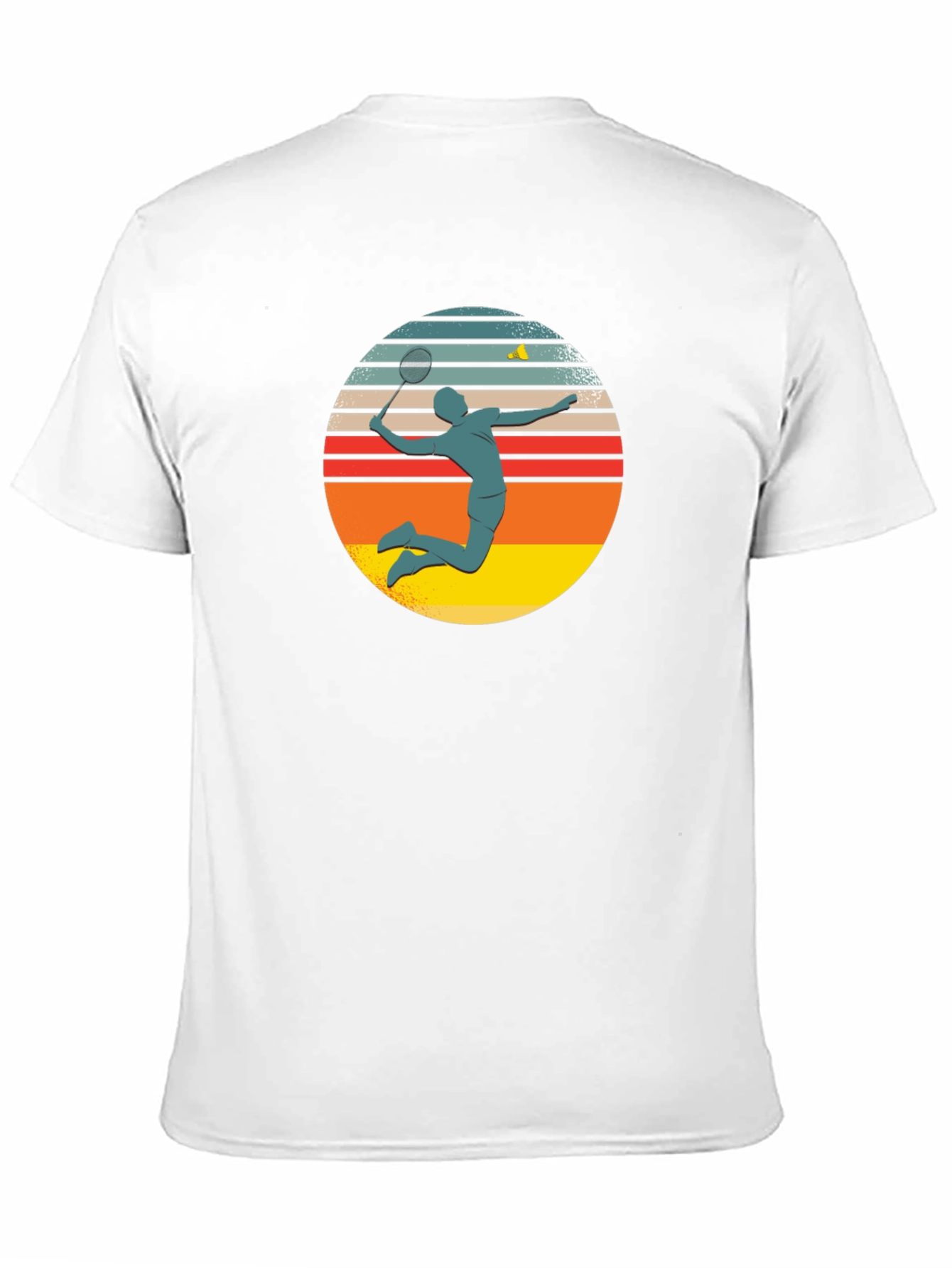 Camiseta Negra con Diseño de Badminton Retro