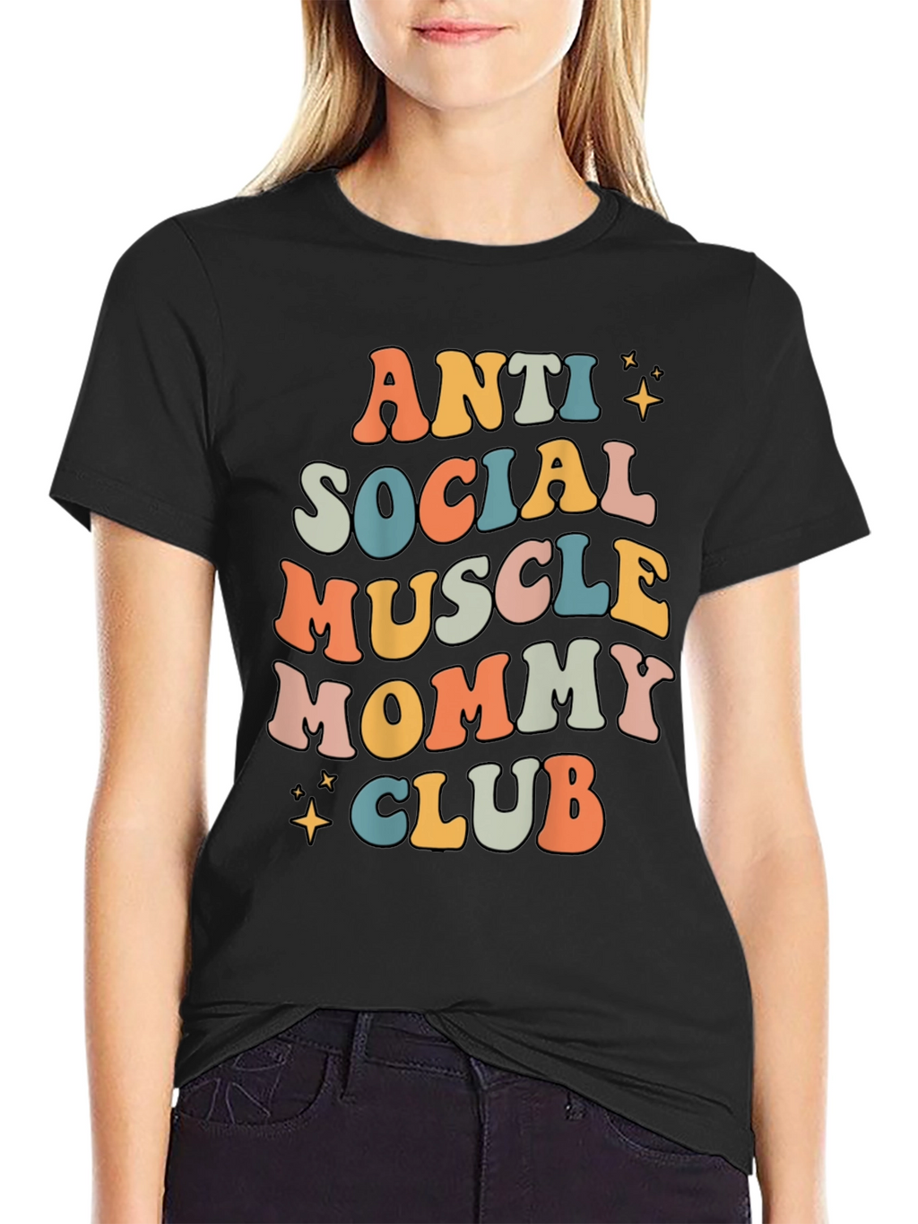 Camiseta Anti Social Muscle Mommy Club Negra