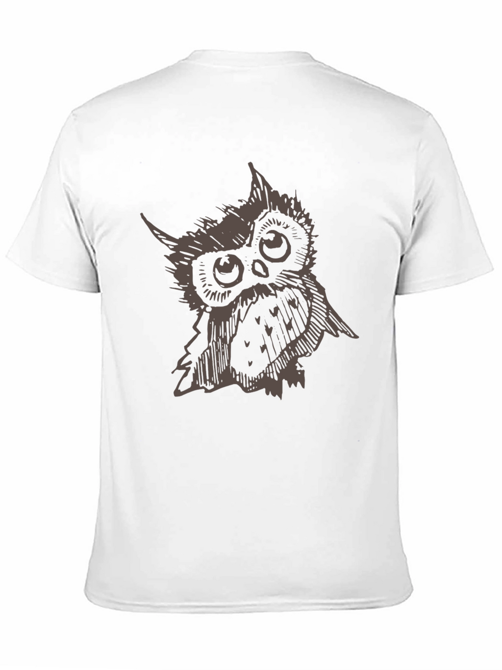 Camiseta Hombre Negra con Diseño de Búho