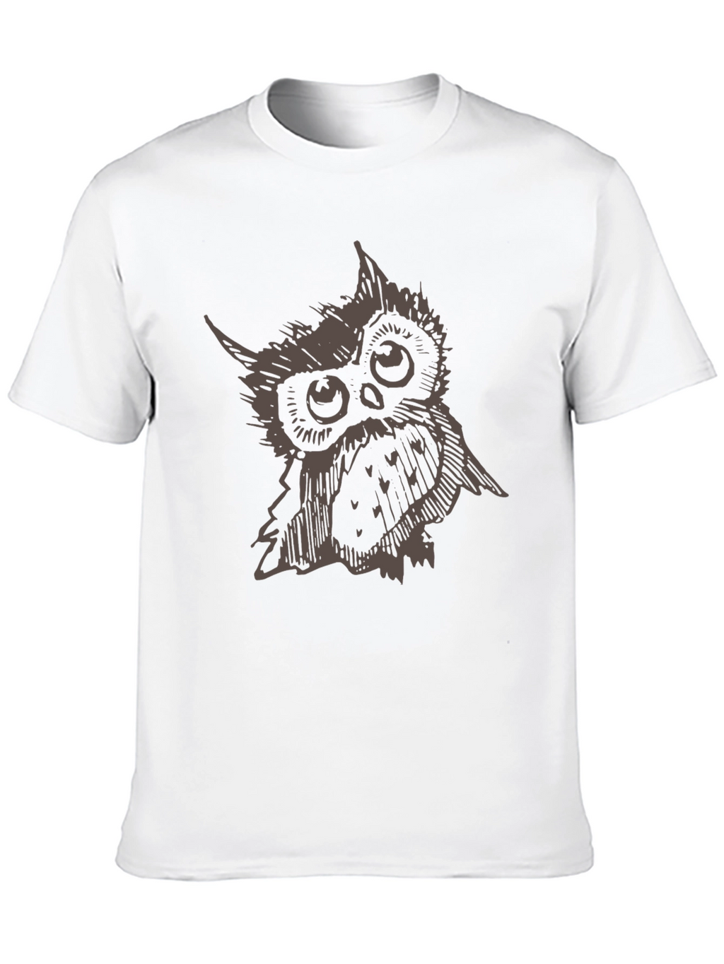 Camiseta Hombre Negra con Diseño de Búho