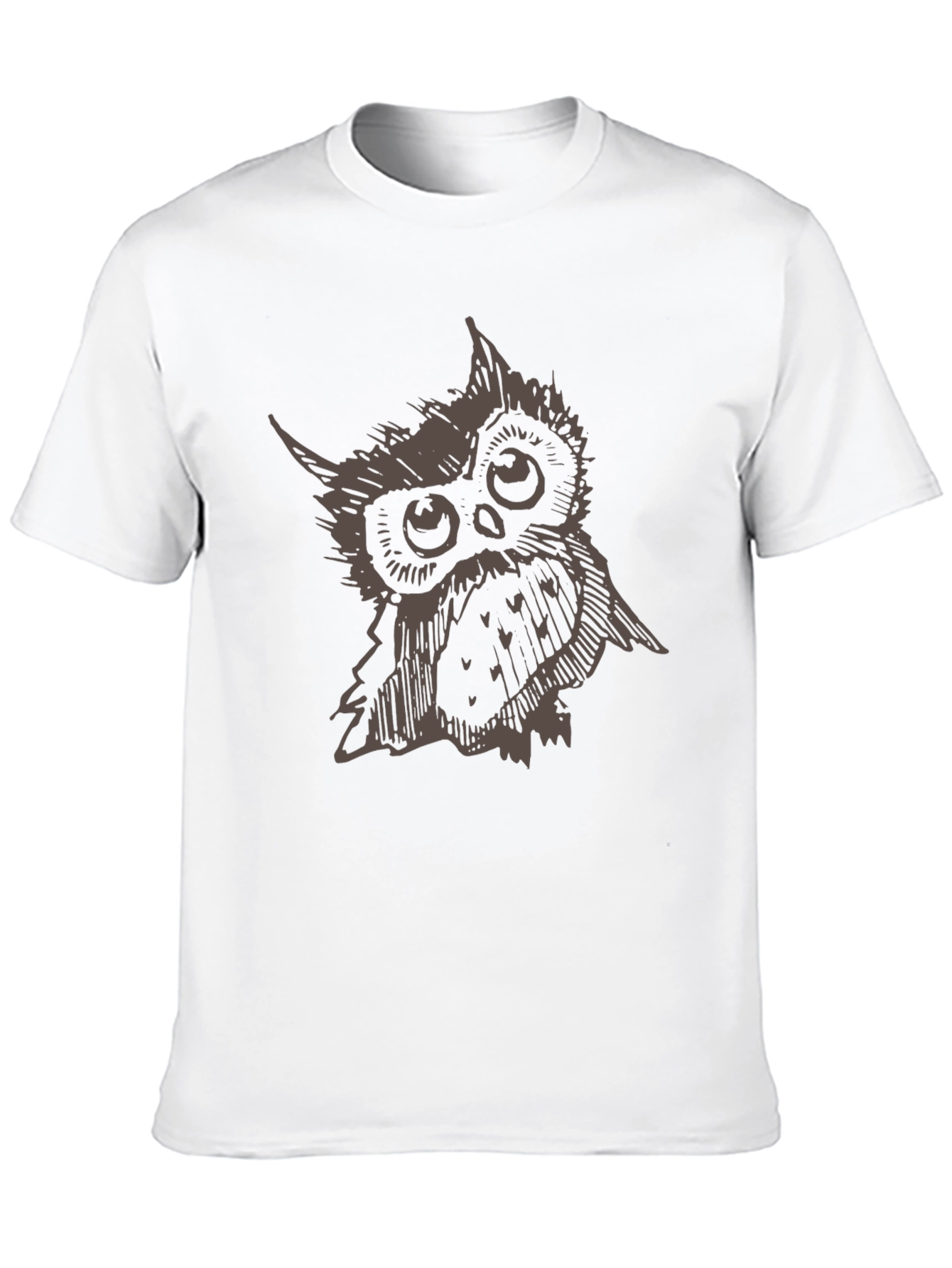 Camiseta Hombre Negra con Diseño de Búho