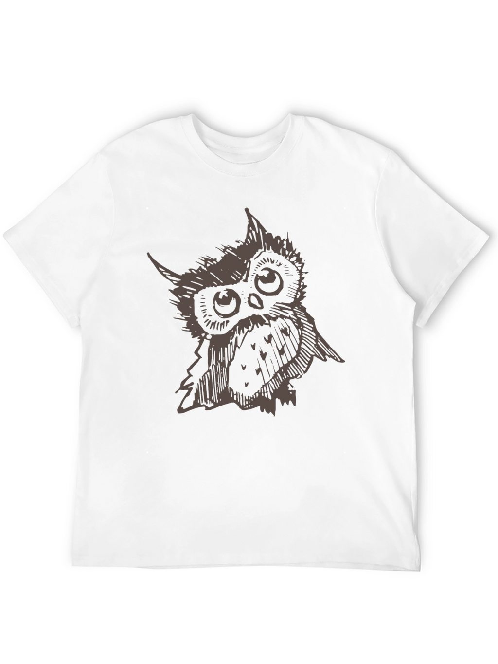 Camiseta Hombre Negra con Diseño de Búho