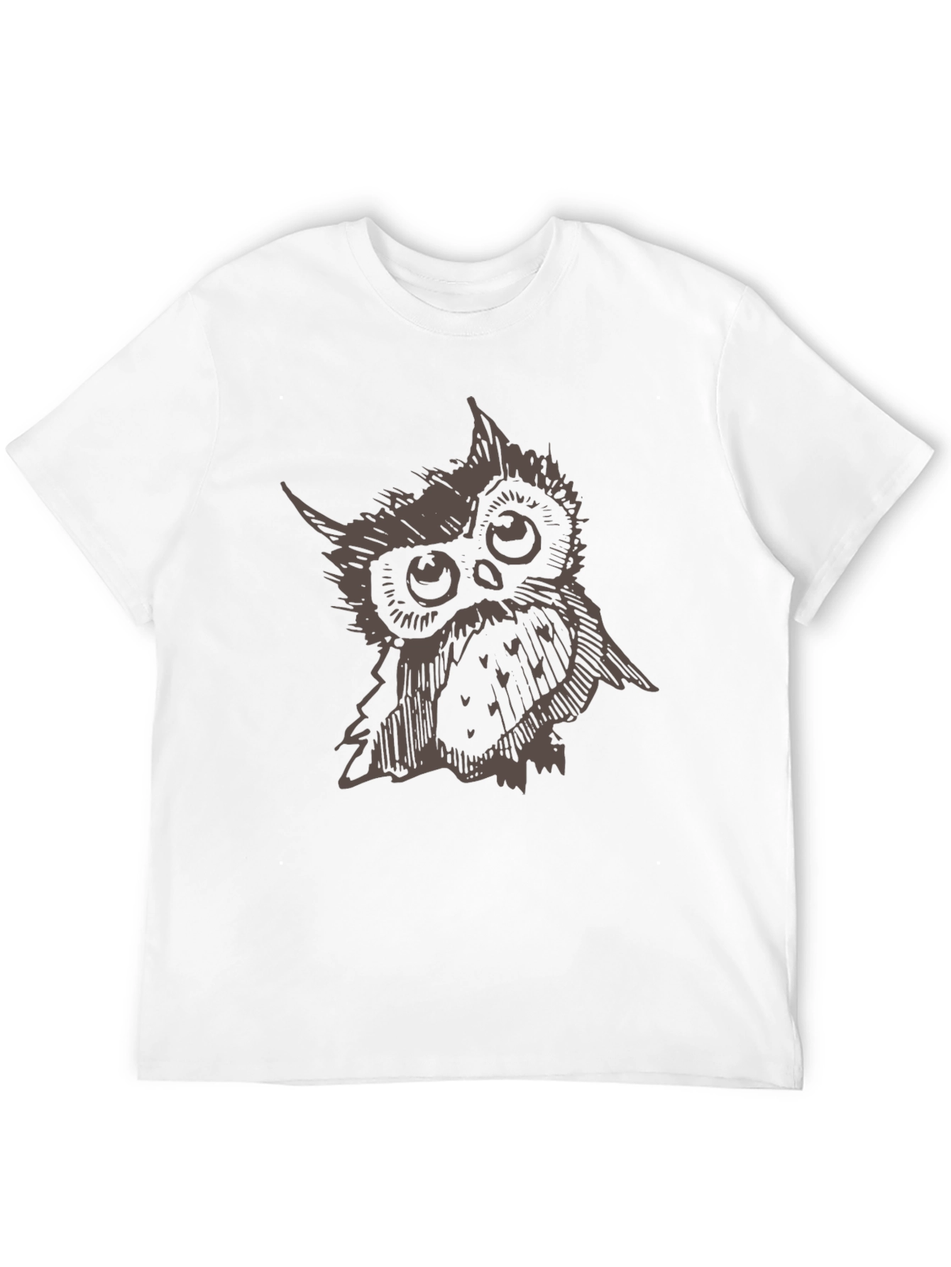 Camiseta Hombre Negra con Diseño de Búho