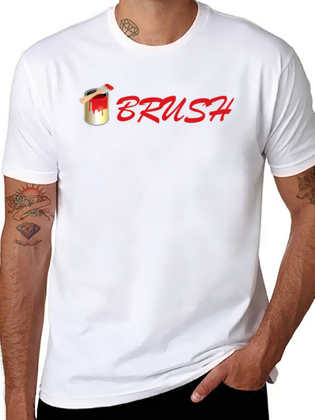 Camiseta Negra Brush con Diseño de Pintura