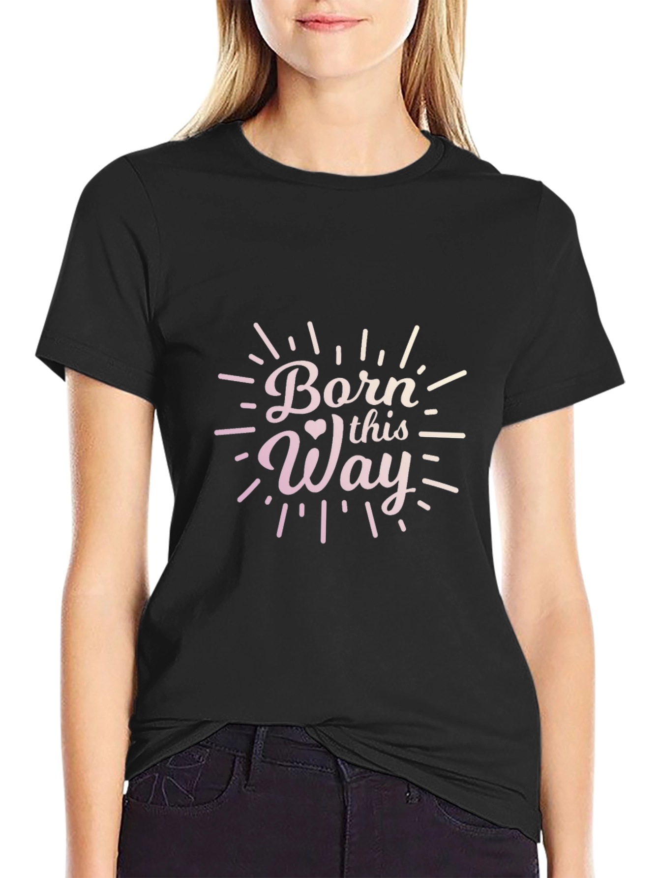 Camiseta Negra Born This Way Diseño Original