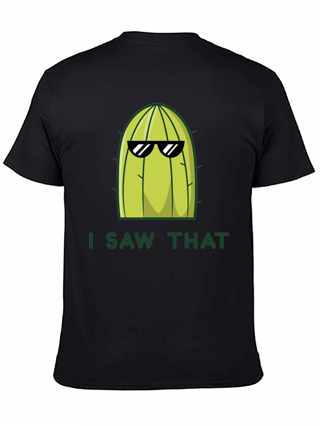Camiseta Negra Cactus con Gafas - ¡Lo Vi Todo!
