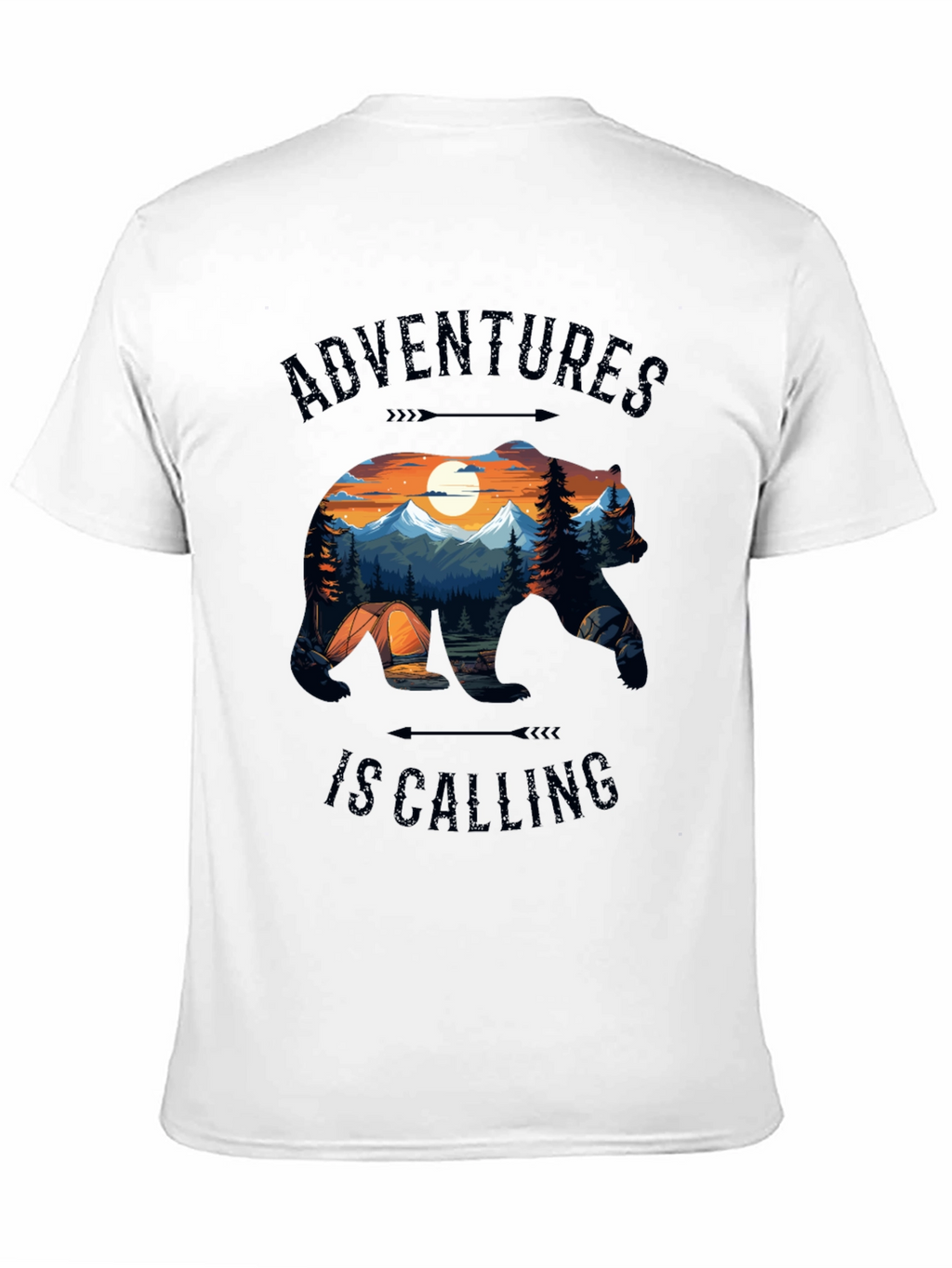 Camiseta Negra Adventures Is Calling Estilo Naturaleza