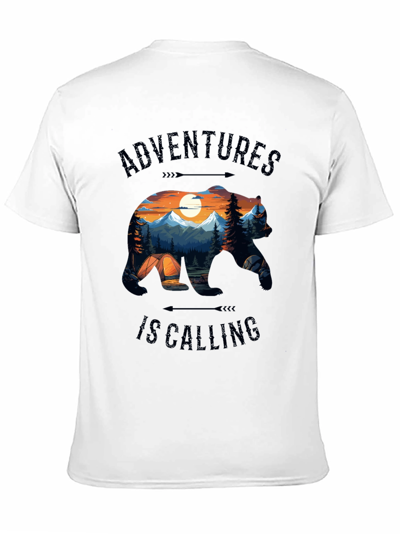 Camiseta Negra Adventures Is Calling Estilo Naturaleza