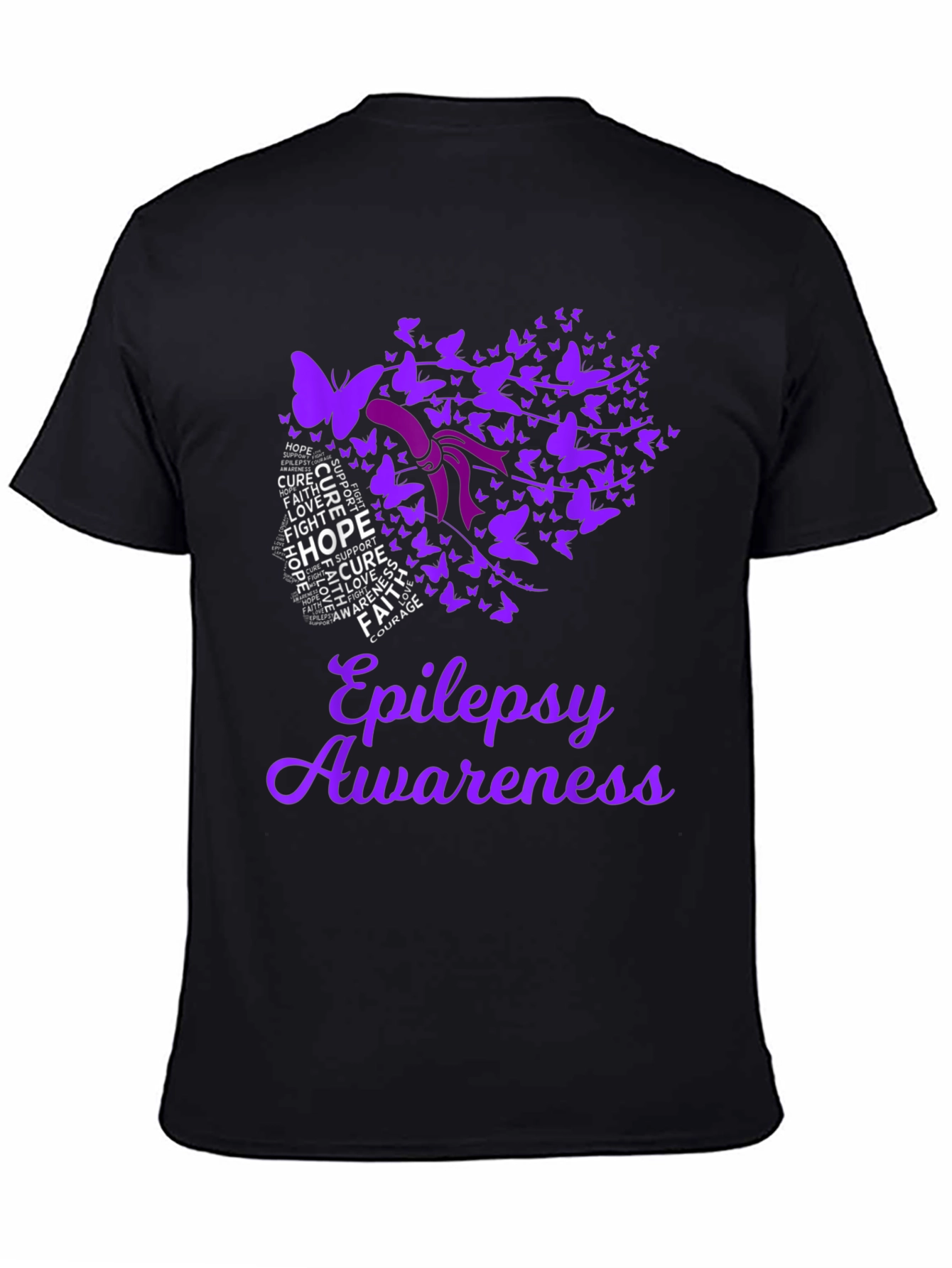 Camiseta Conciencia Epilepsia Diseño Mariposa