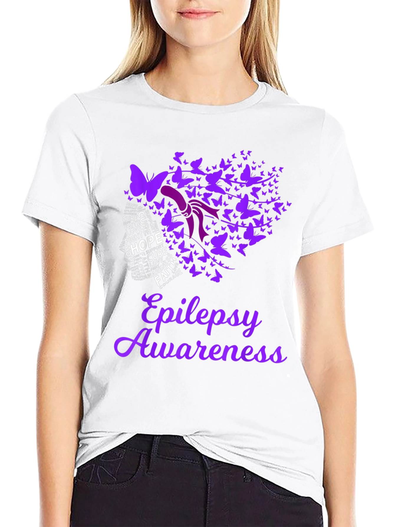 Camiseta Conciencia Epilepsia Diseño Mariposa