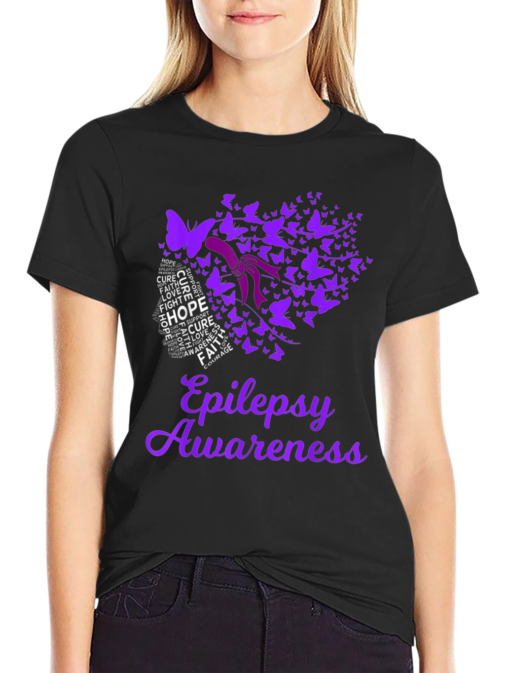 Camiseta Conciencia Epilepsia Diseño Mariposa