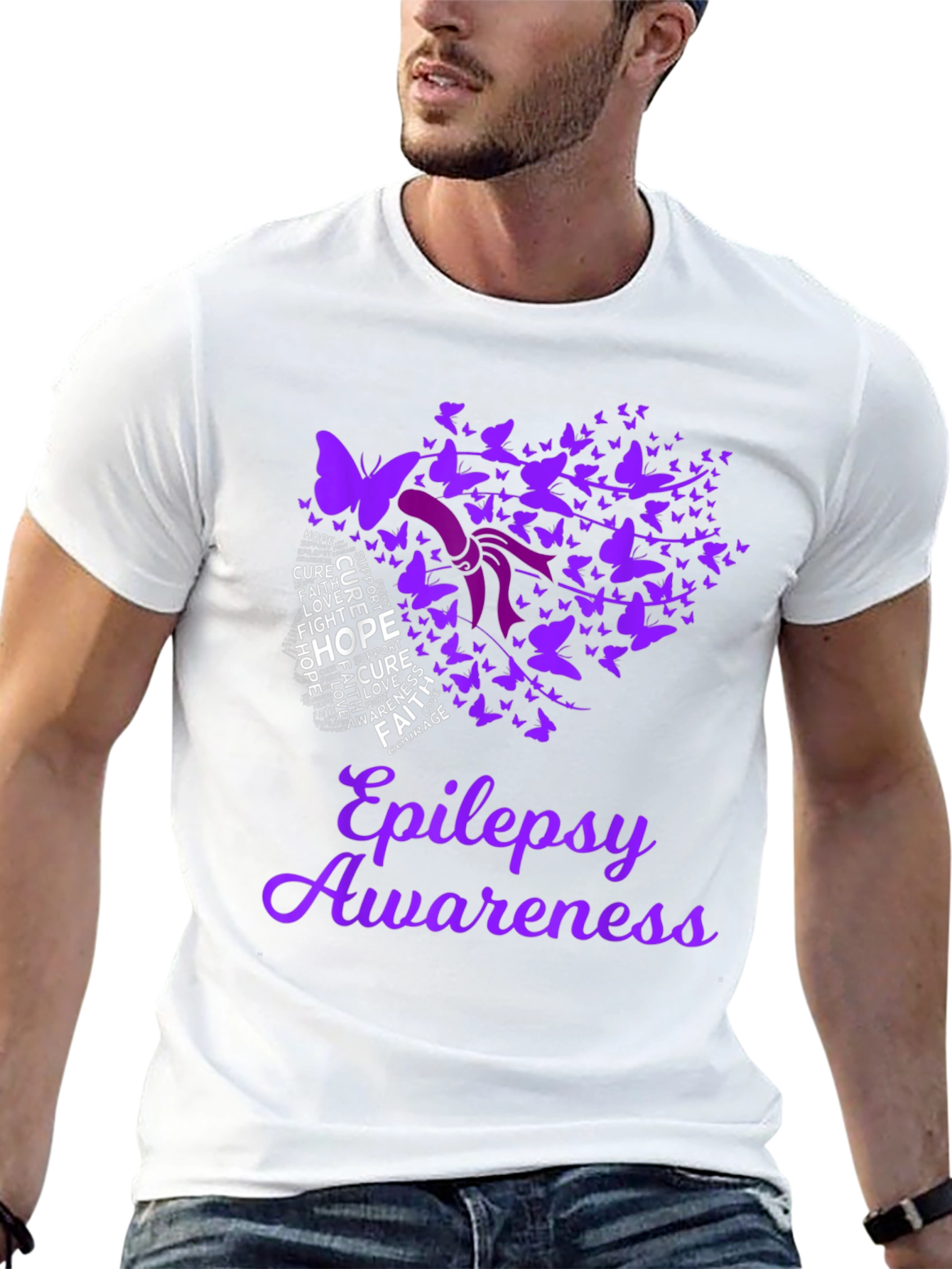 Camiseta Conciencia Epilepsia Diseño Mariposa