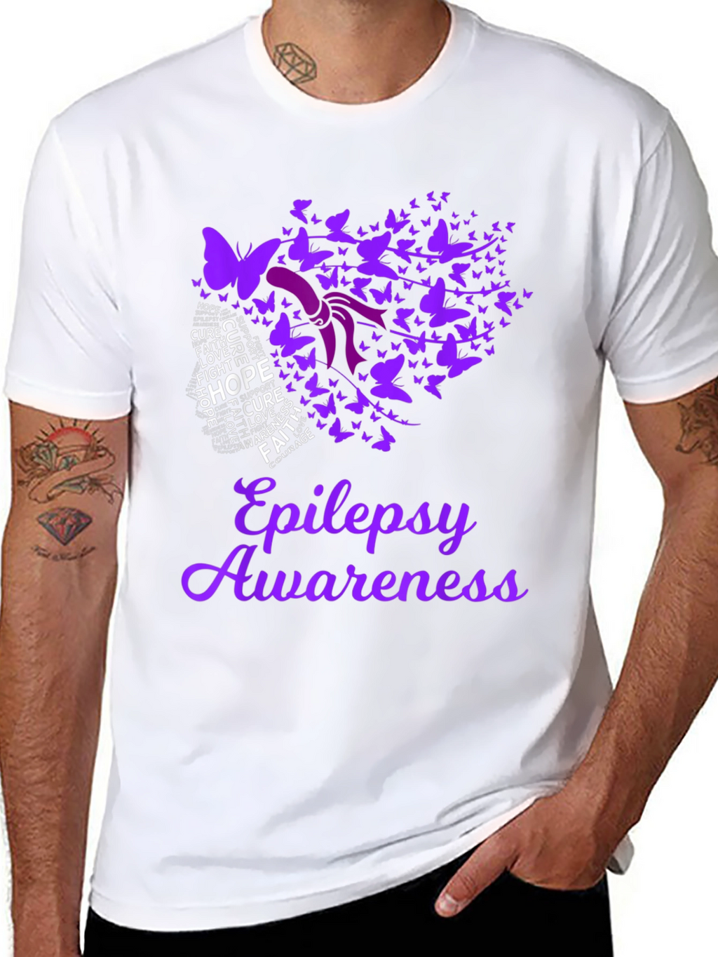 Camiseta Conciencia Epilepsia Diseño Mariposa