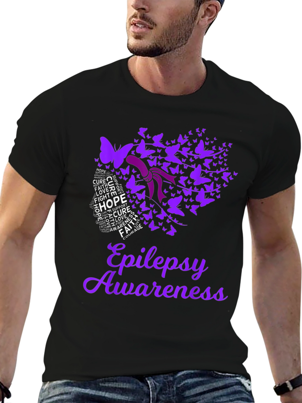 Camiseta Conciencia Epilepsia Diseño Mariposa