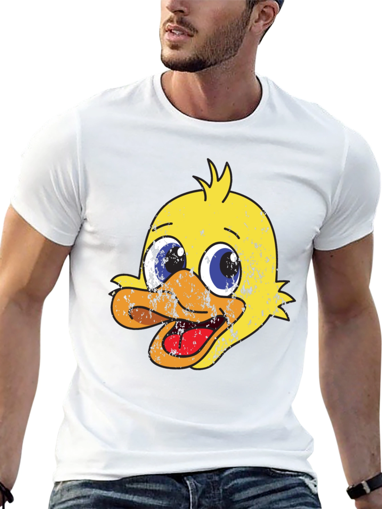 Camiseta Negra con Diseño de Pato Amarillo