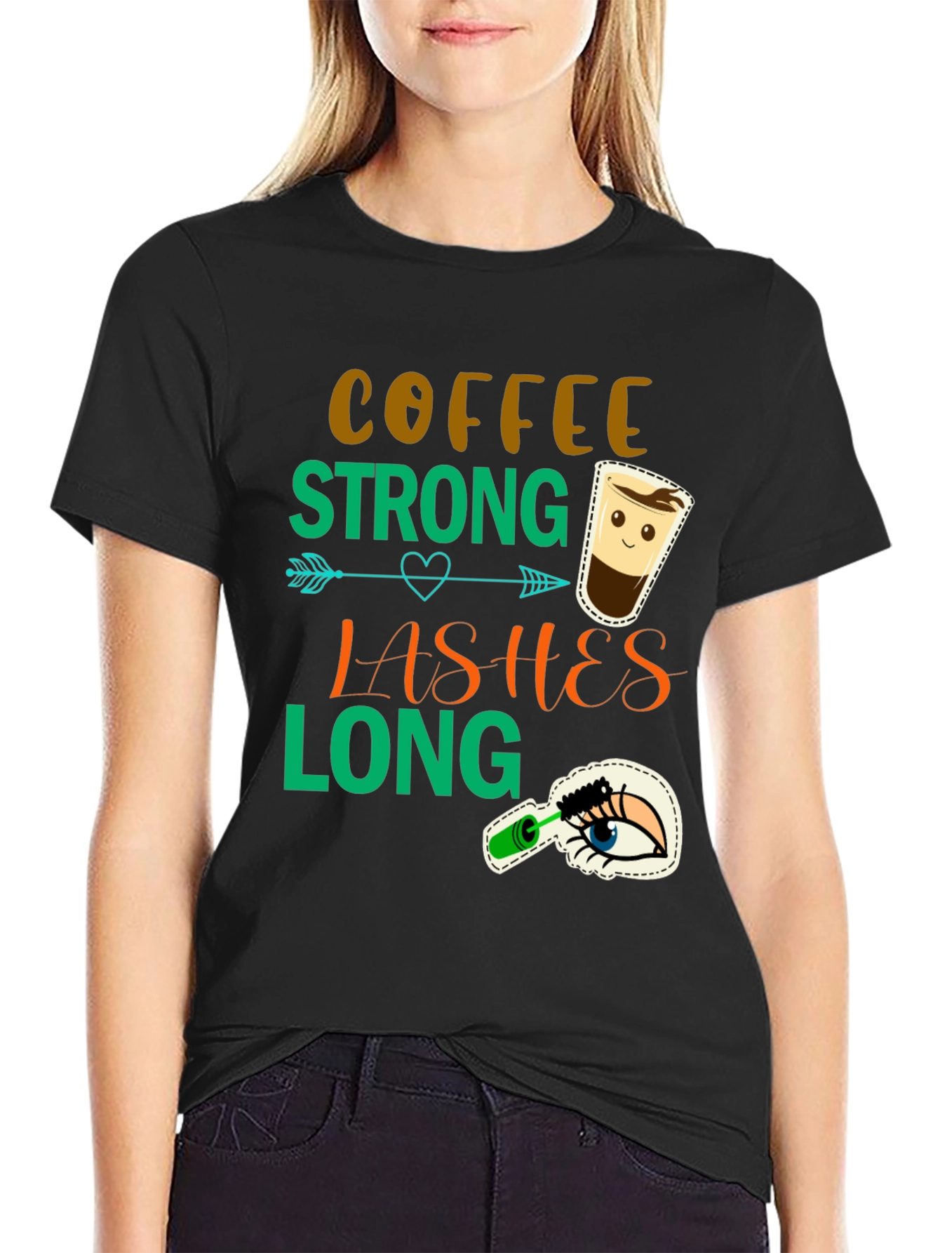Camiseta Coffee Strong Lashes Long