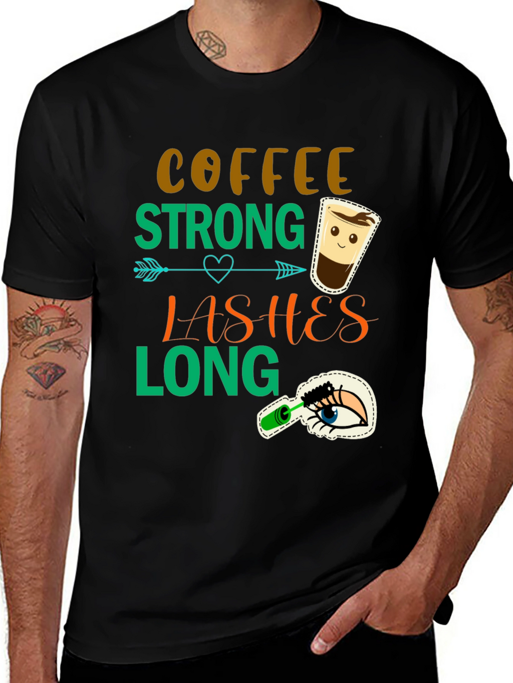 Camiseta Coffee Strong Lashes Long