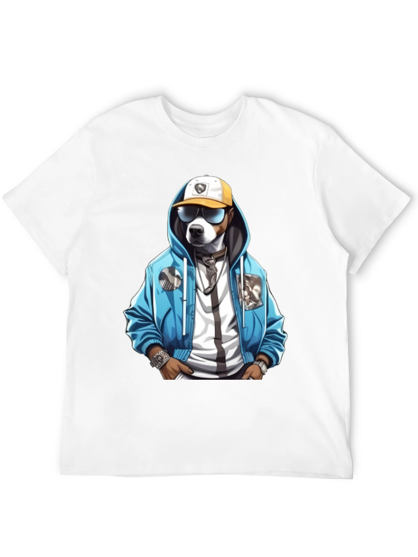 Camiseta Negra con Diseño de Perro Hipster