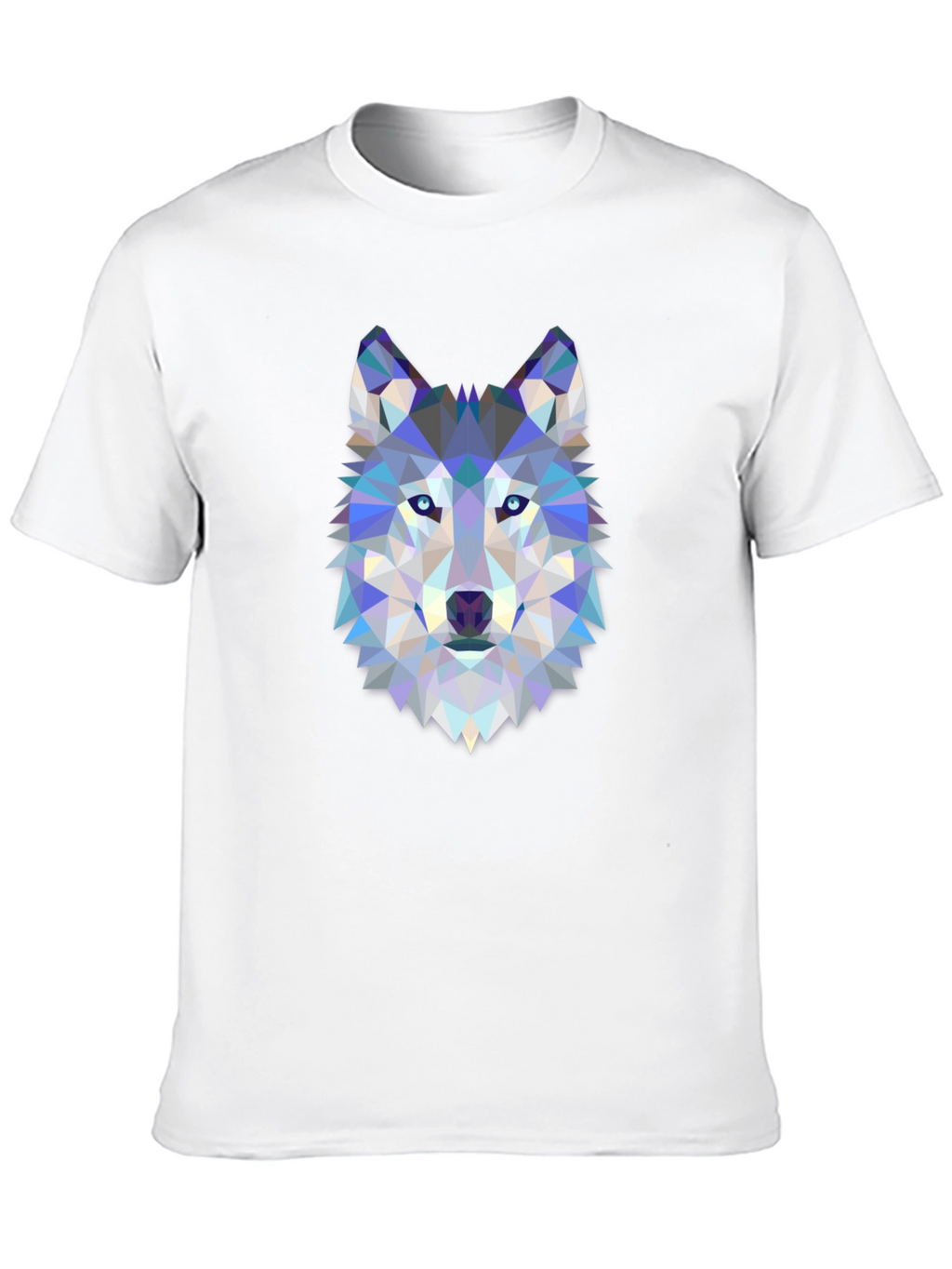 Camiseta Negra con Diseño de Lobo Geométrico