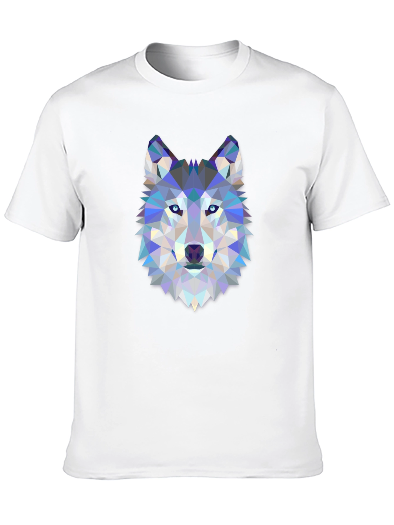 Camiseta Negra con Diseño de Lobo Geométrico