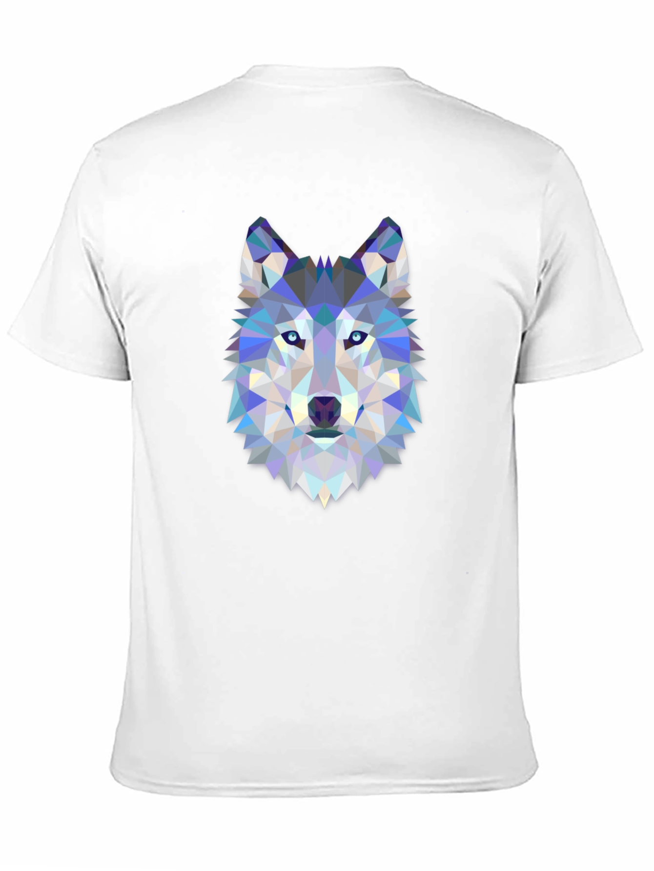 Camiseta Negra con Diseño de Lobo Geométrico