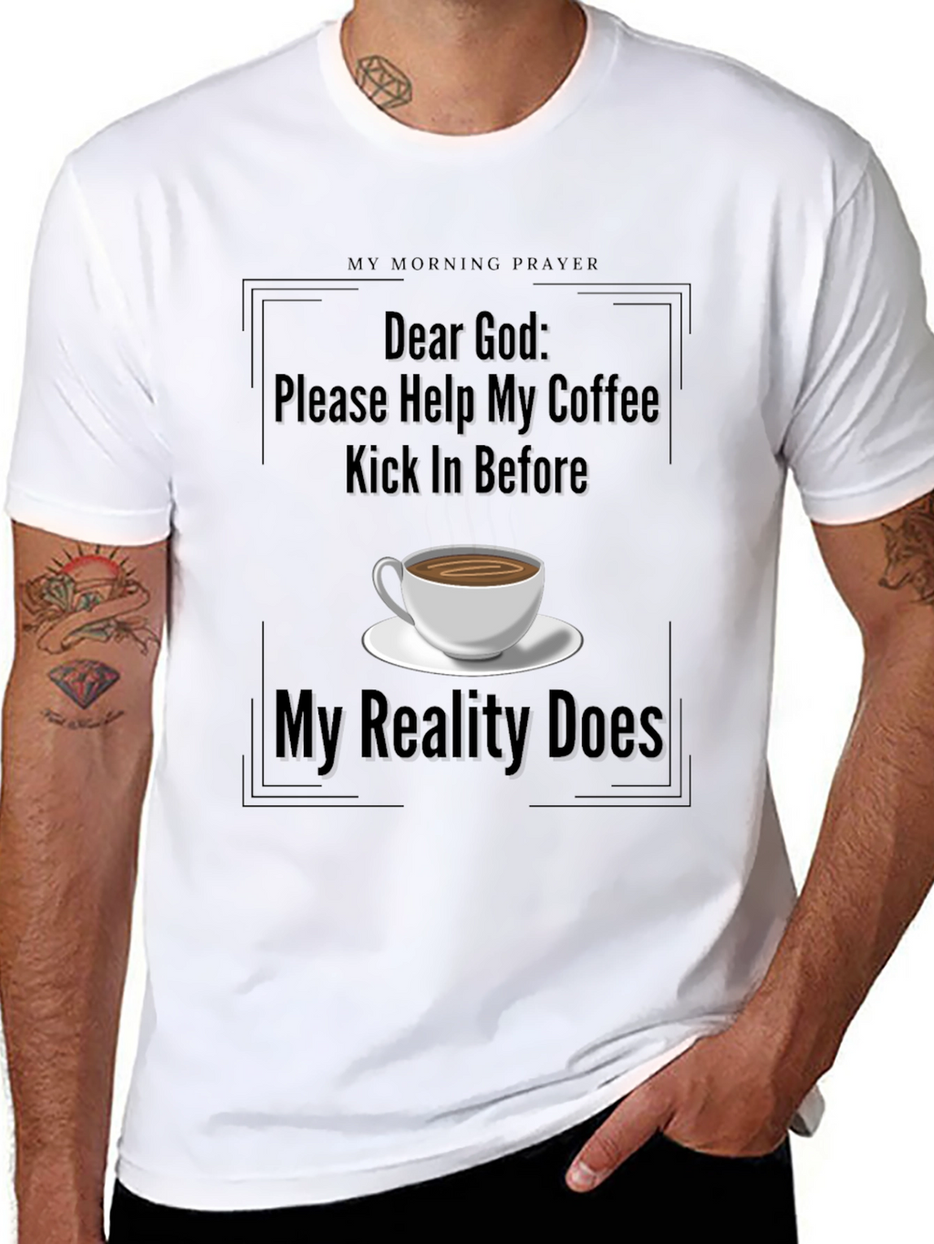 Camiseta Negra Café y Oración