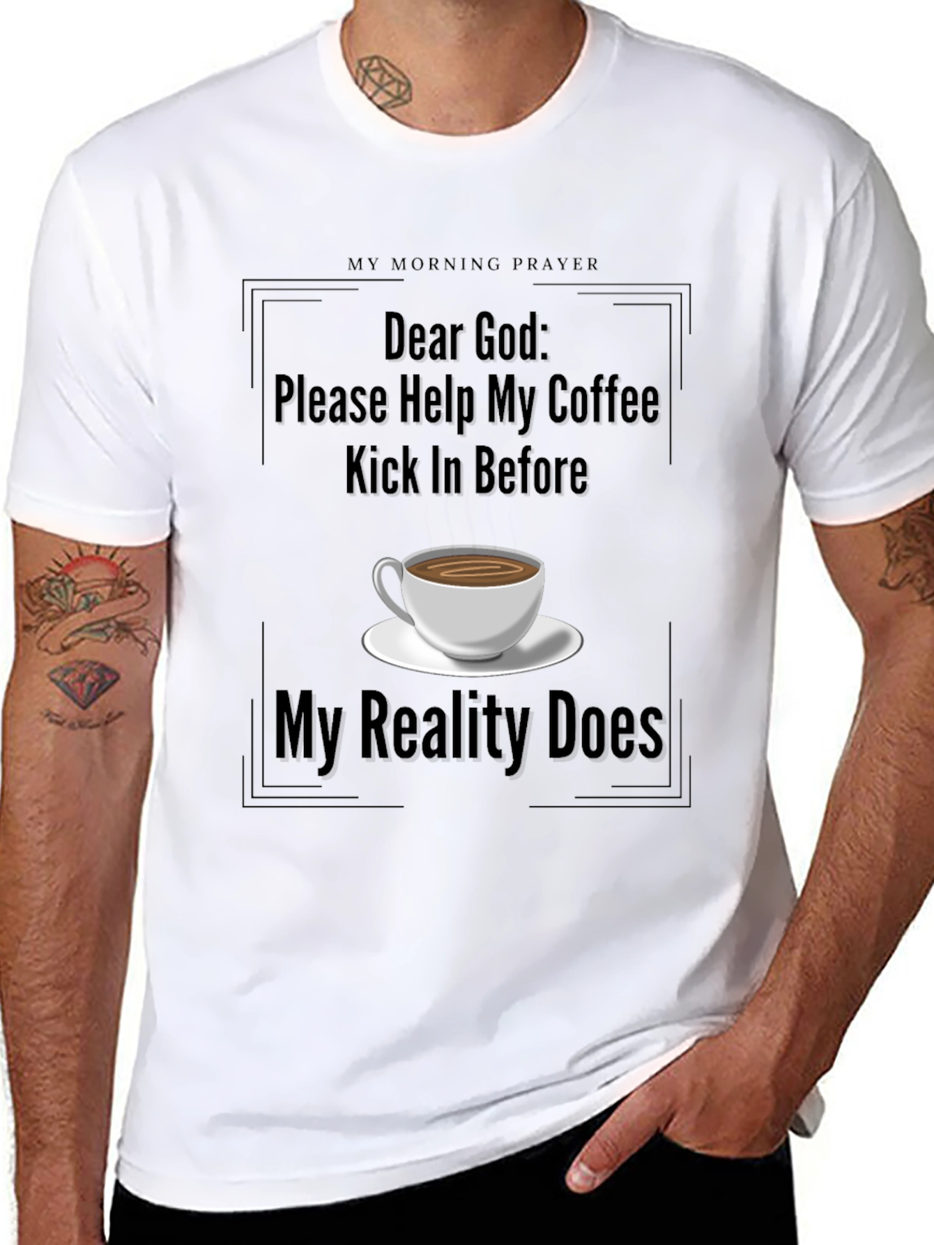 Camiseta Negra Café y Oración
