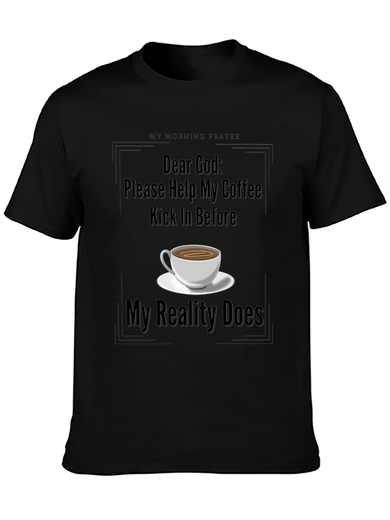 Camiseta Negra Café y Oración