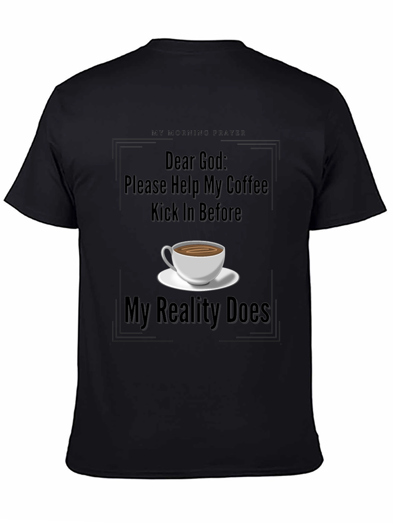 Camiseta Negra Café y Oración