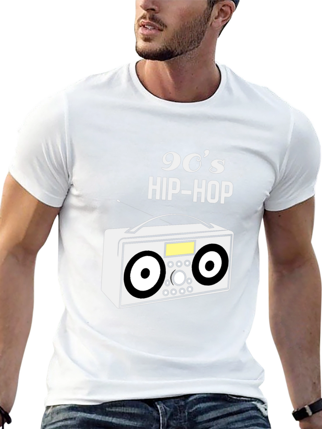 Camiseta Negra 90s Hip-Hop Retro