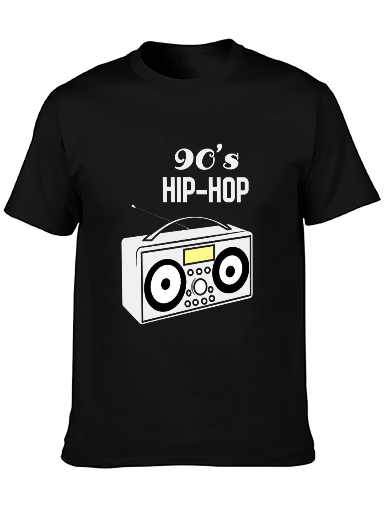 Camiseta Negra 90s Hip-Hop Retro
