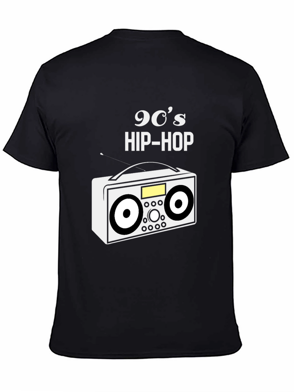 Camiseta Negra 90s Hip-Hop Retro