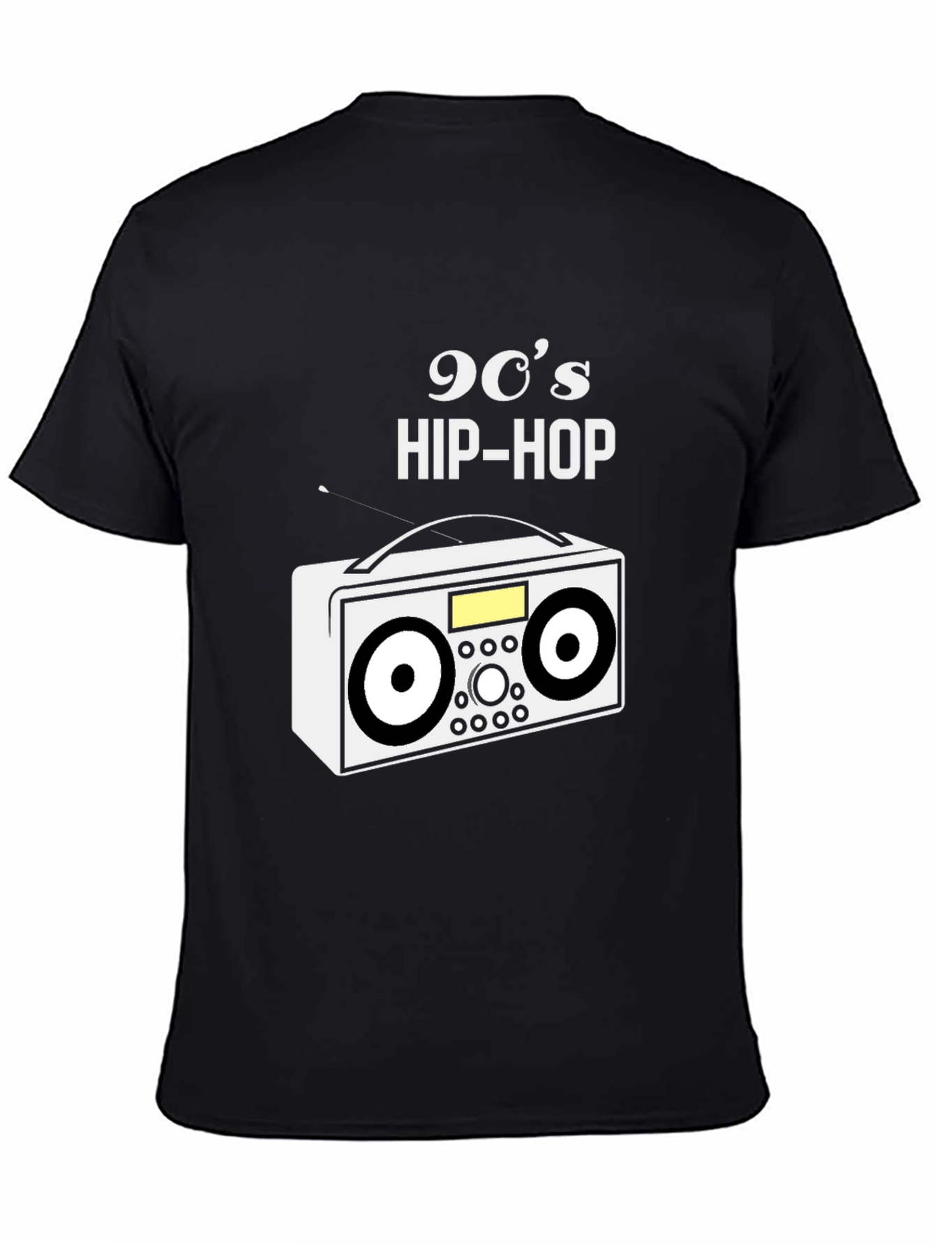 Camiseta Negra 90s Hip-Hop Retro