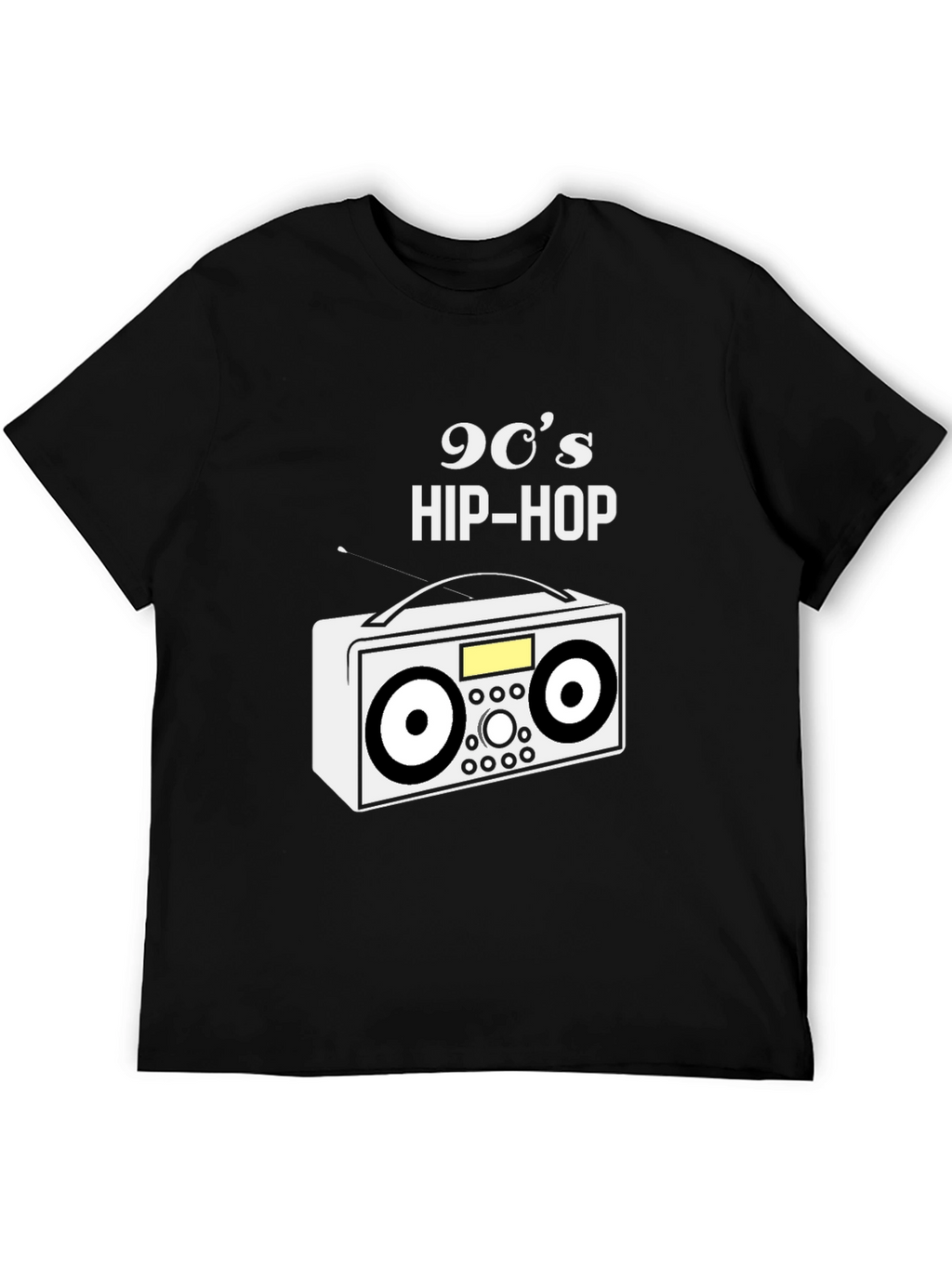 Camiseta Negra 90s Hip-Hop Retro