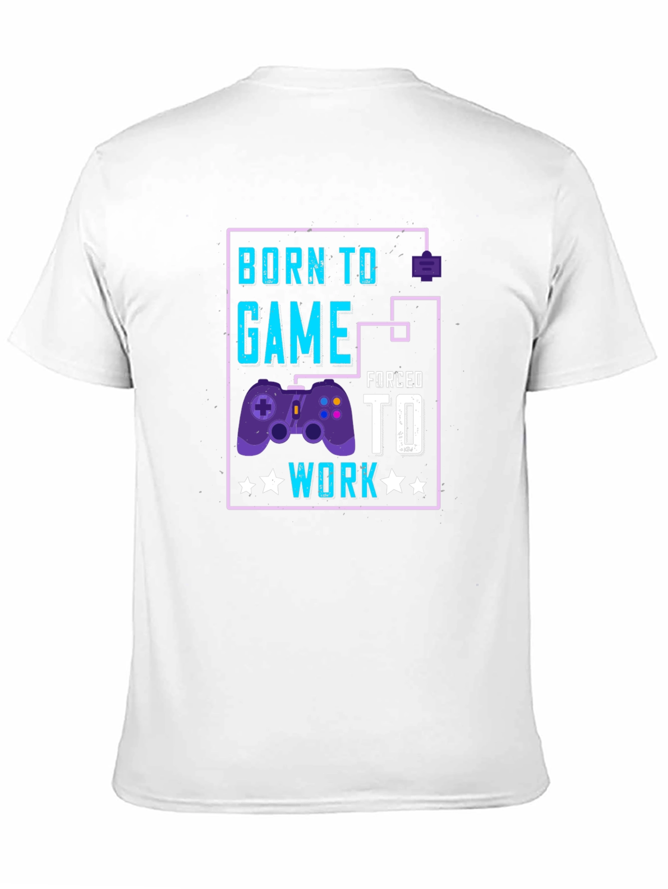 Camiseta Negra Born to Game Forced to Work