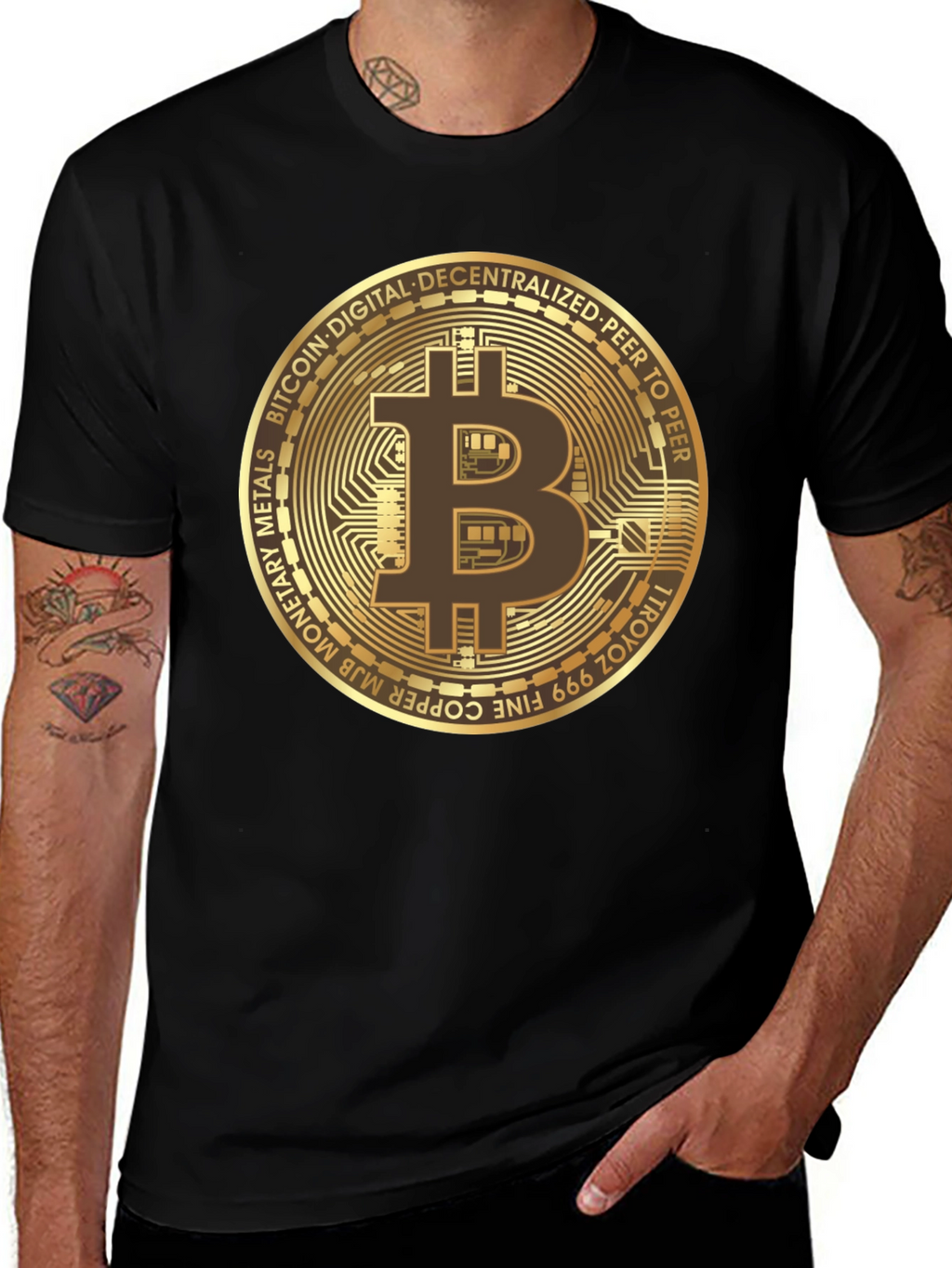 Camiseta Bitcoin para Hombre - Diseño Criptomoneda