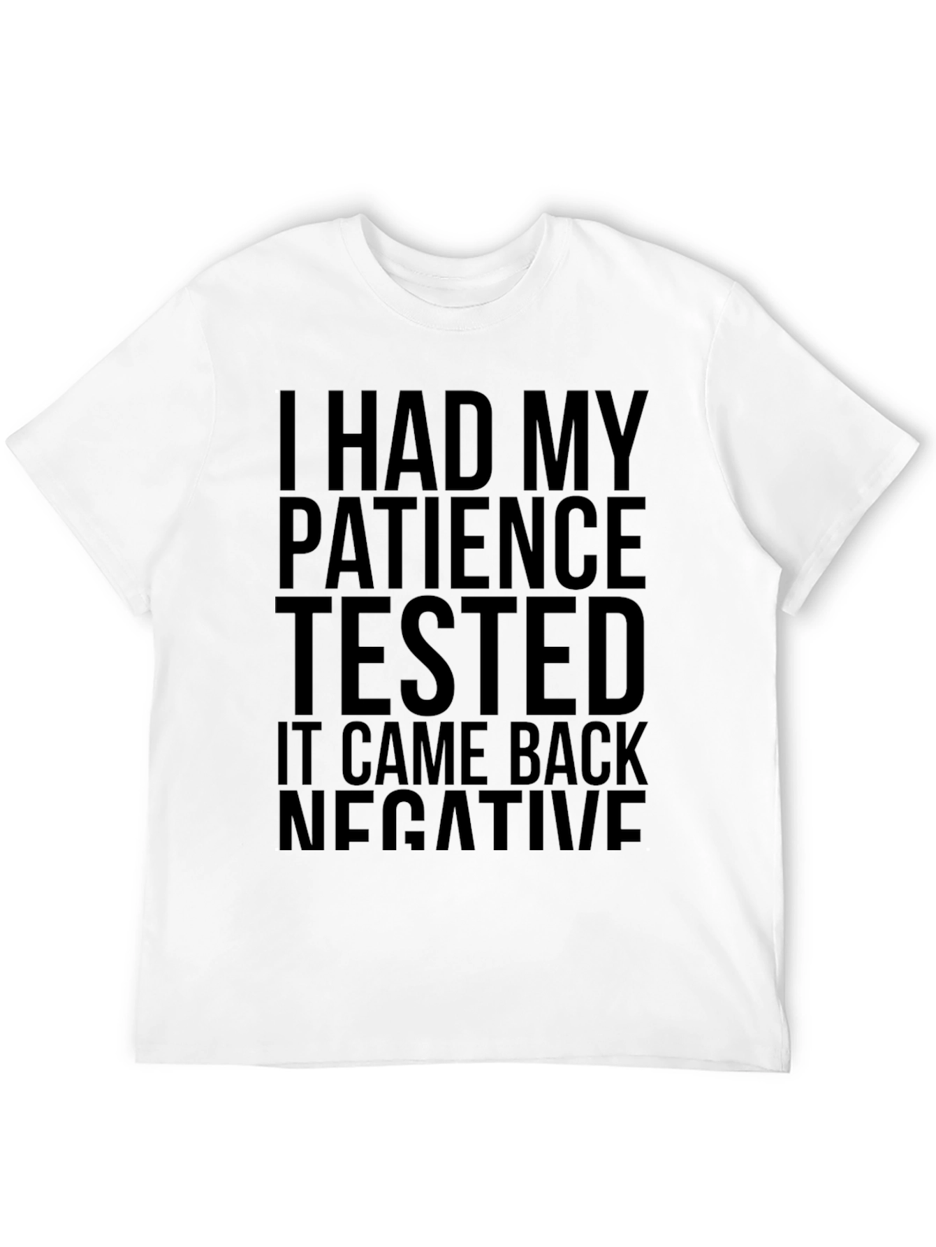 Camiseta Hombre Humor Paciencia Tested Negative Negro