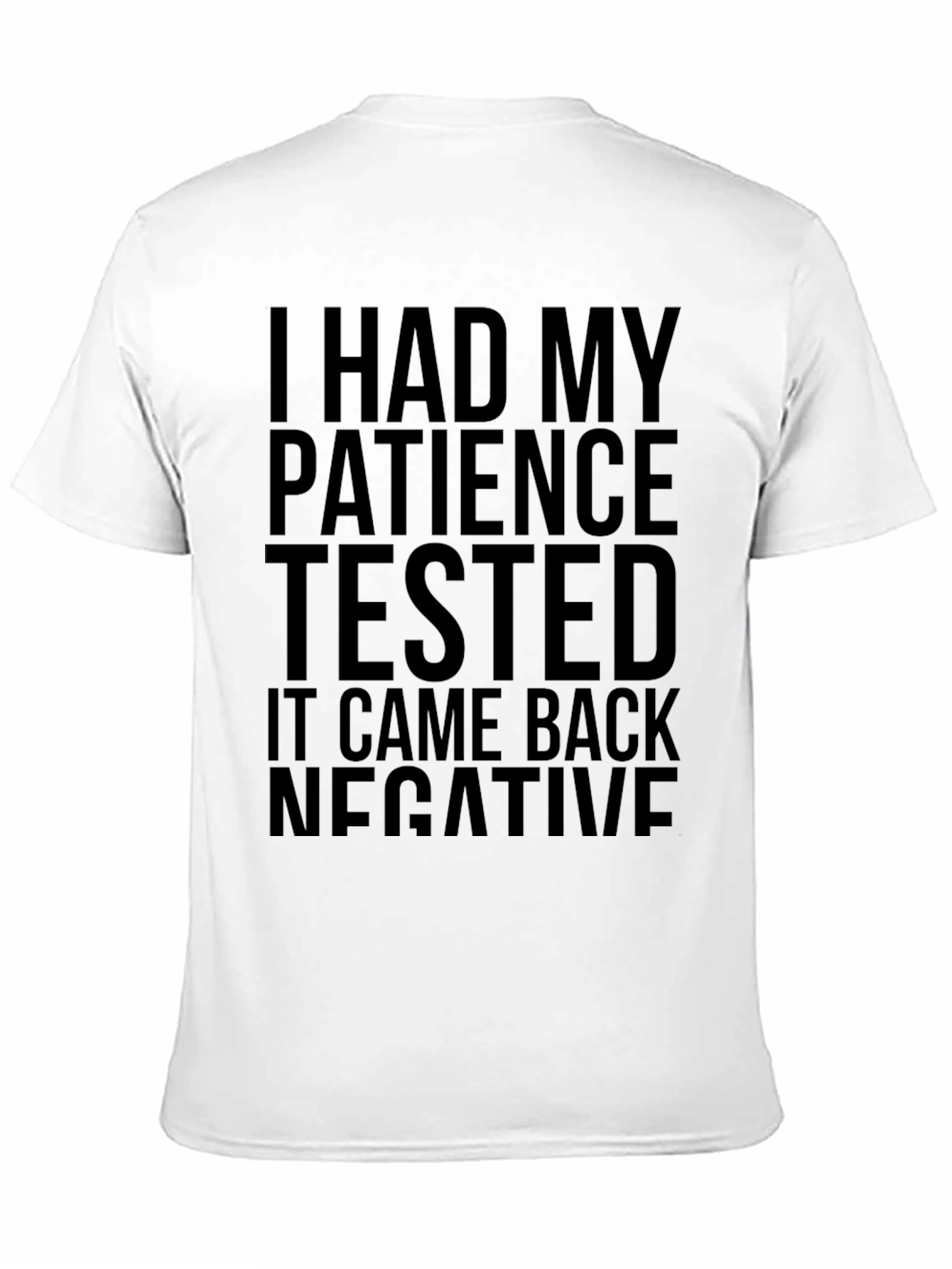 Camiseta Hombre Humor Paciencia Tested Negative Negro