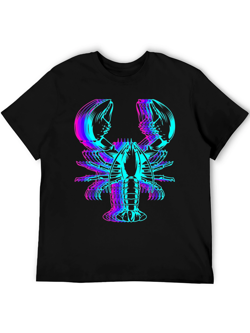 Camiseta Negra con Diseño de Langosta Neón