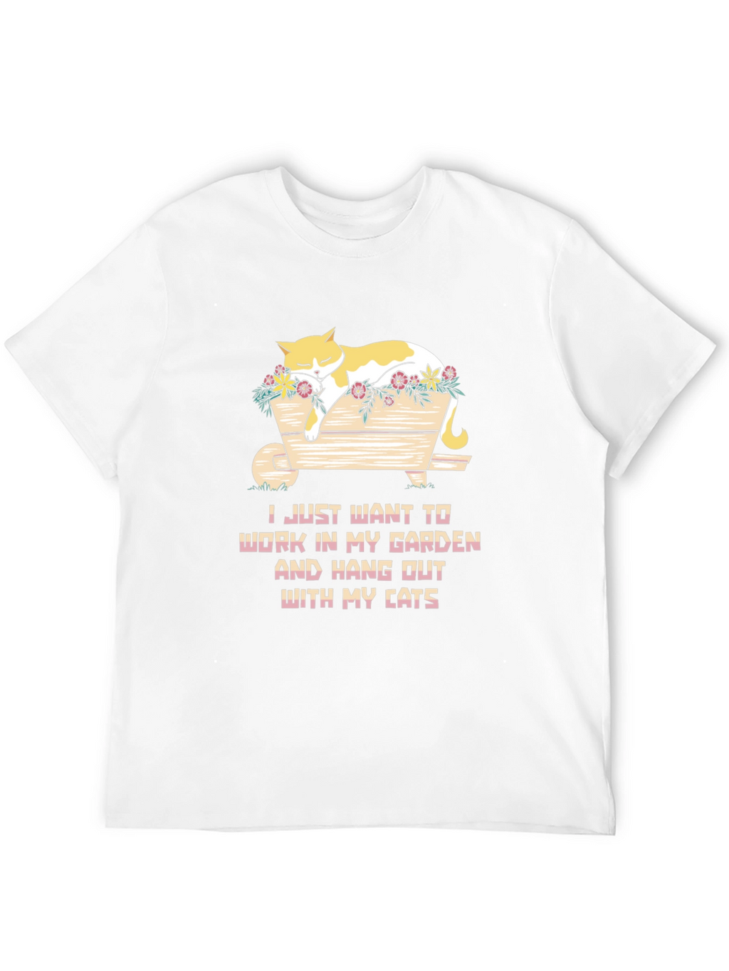 Camiseta Negra con Diseño de Gato Jardinero