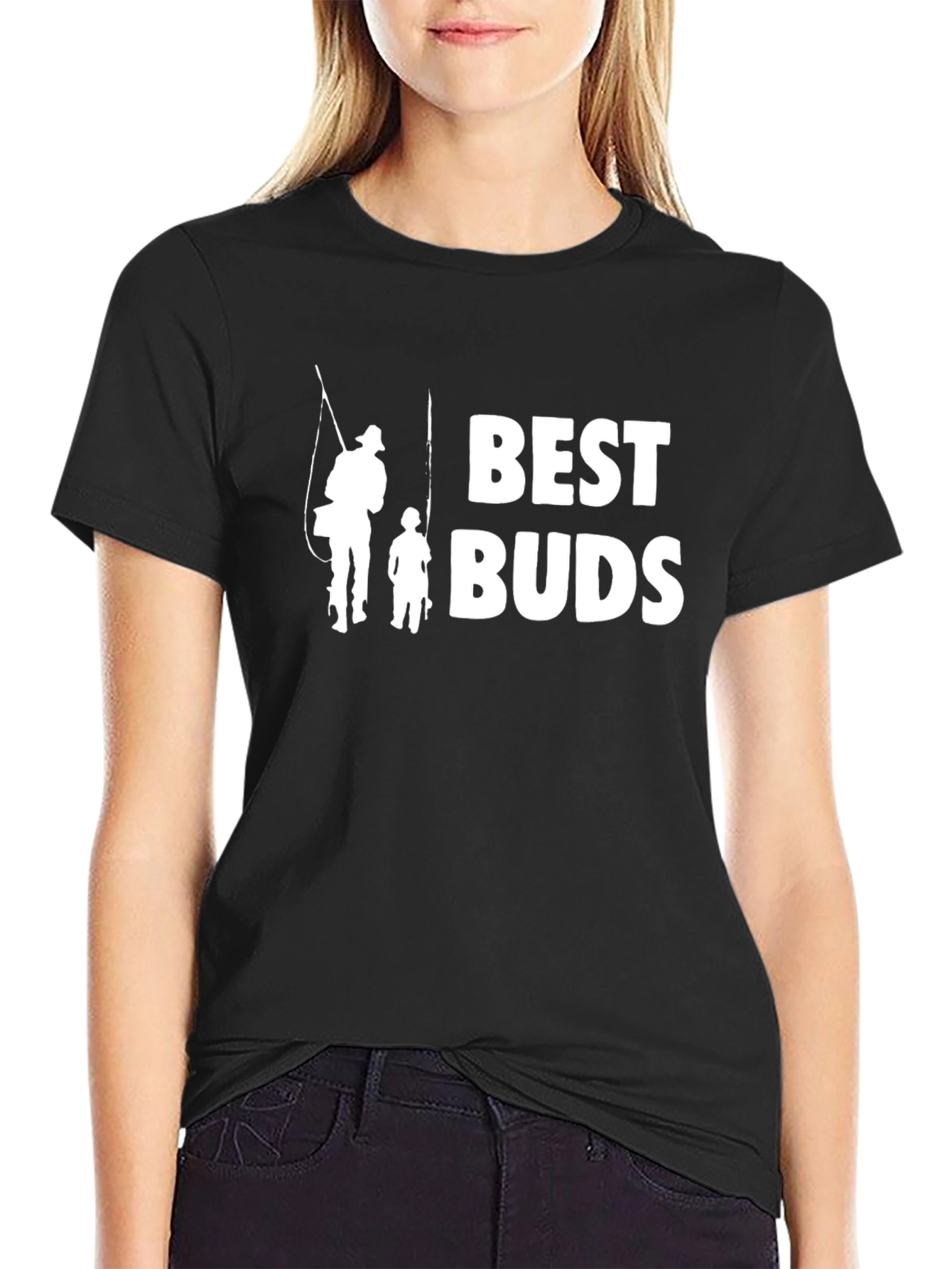 Camiseta Negra Best Buds Pesca Padre e Hijo