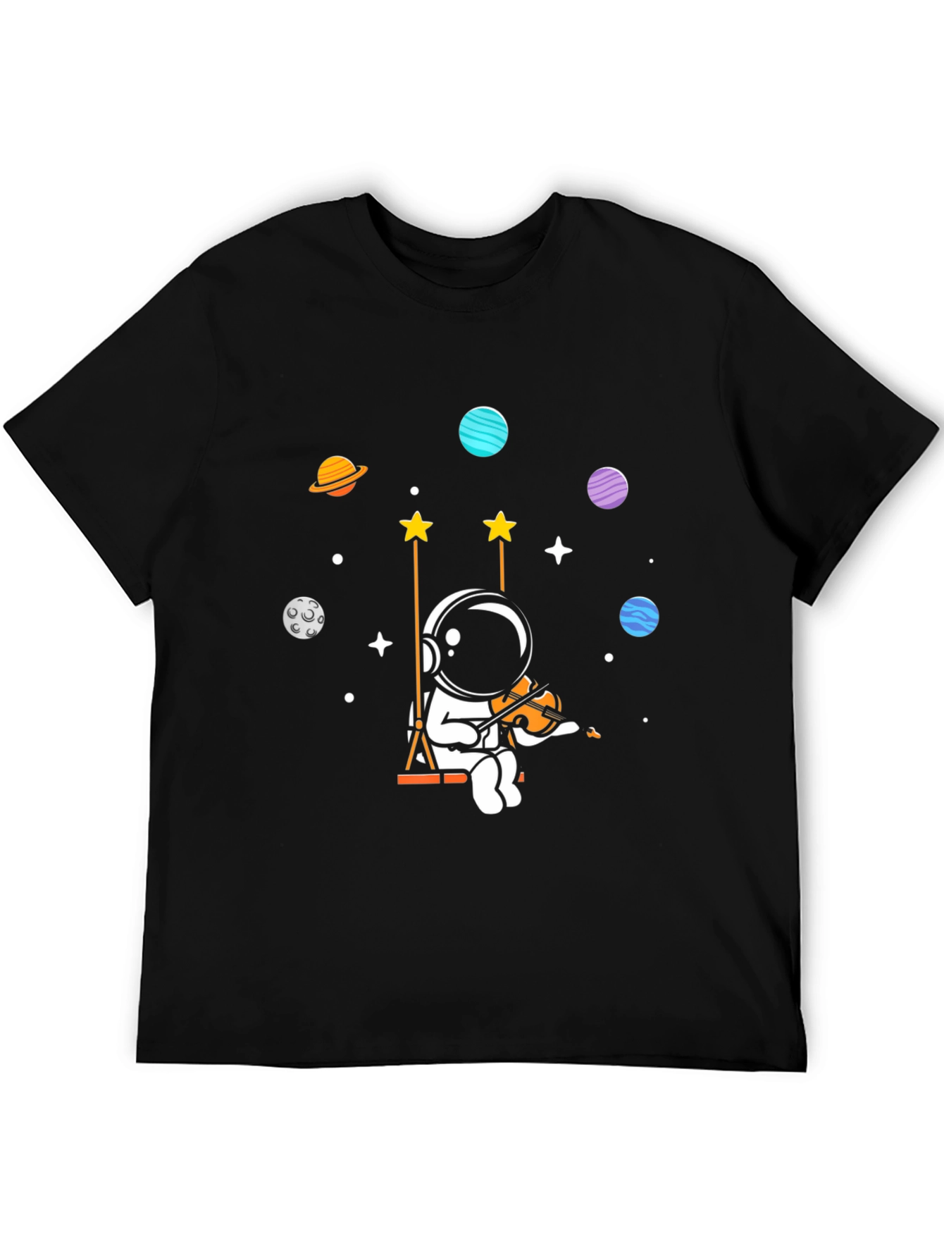 Camiseta Negra Astronauta Músico