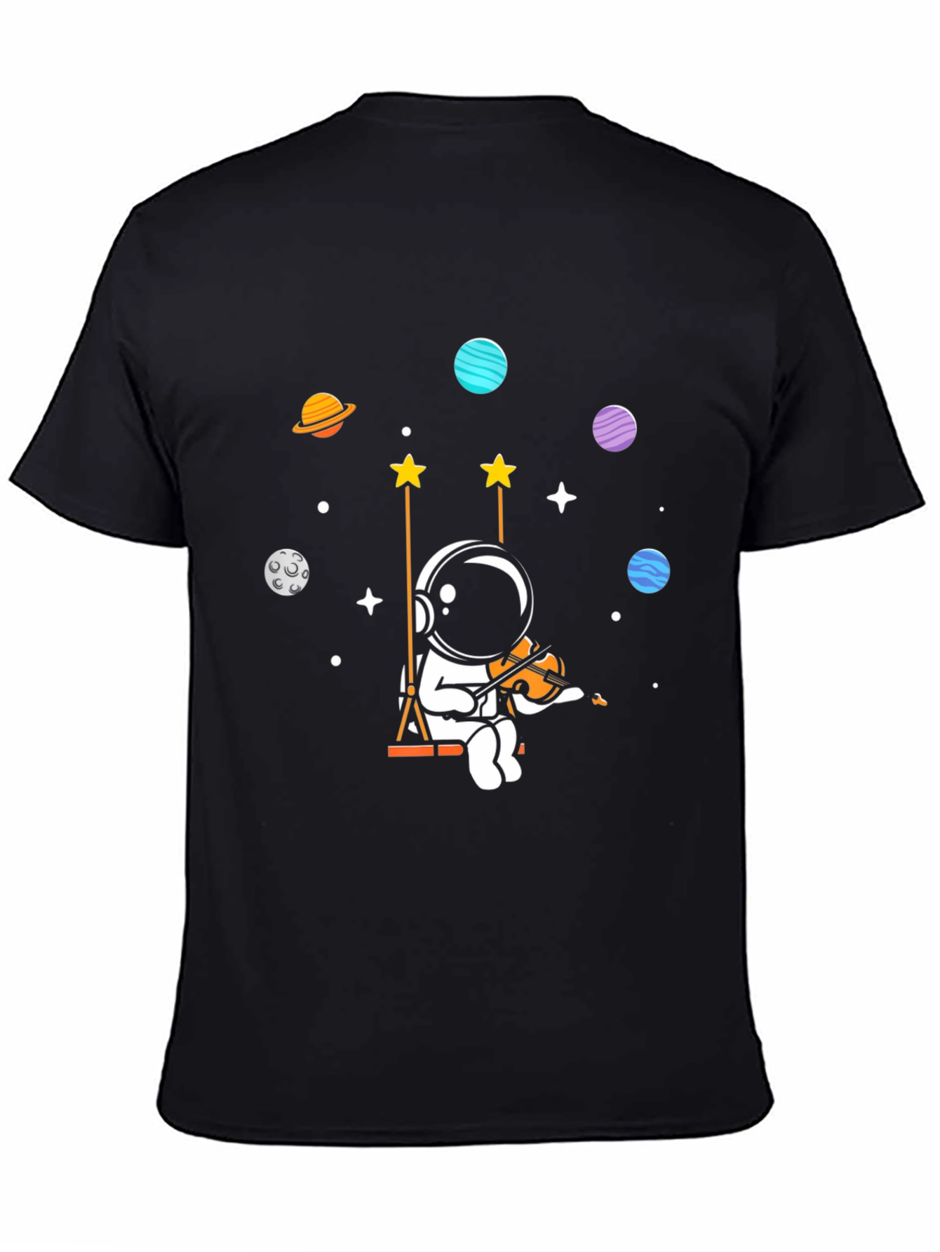 Camiseta Negra Astronauta Músico