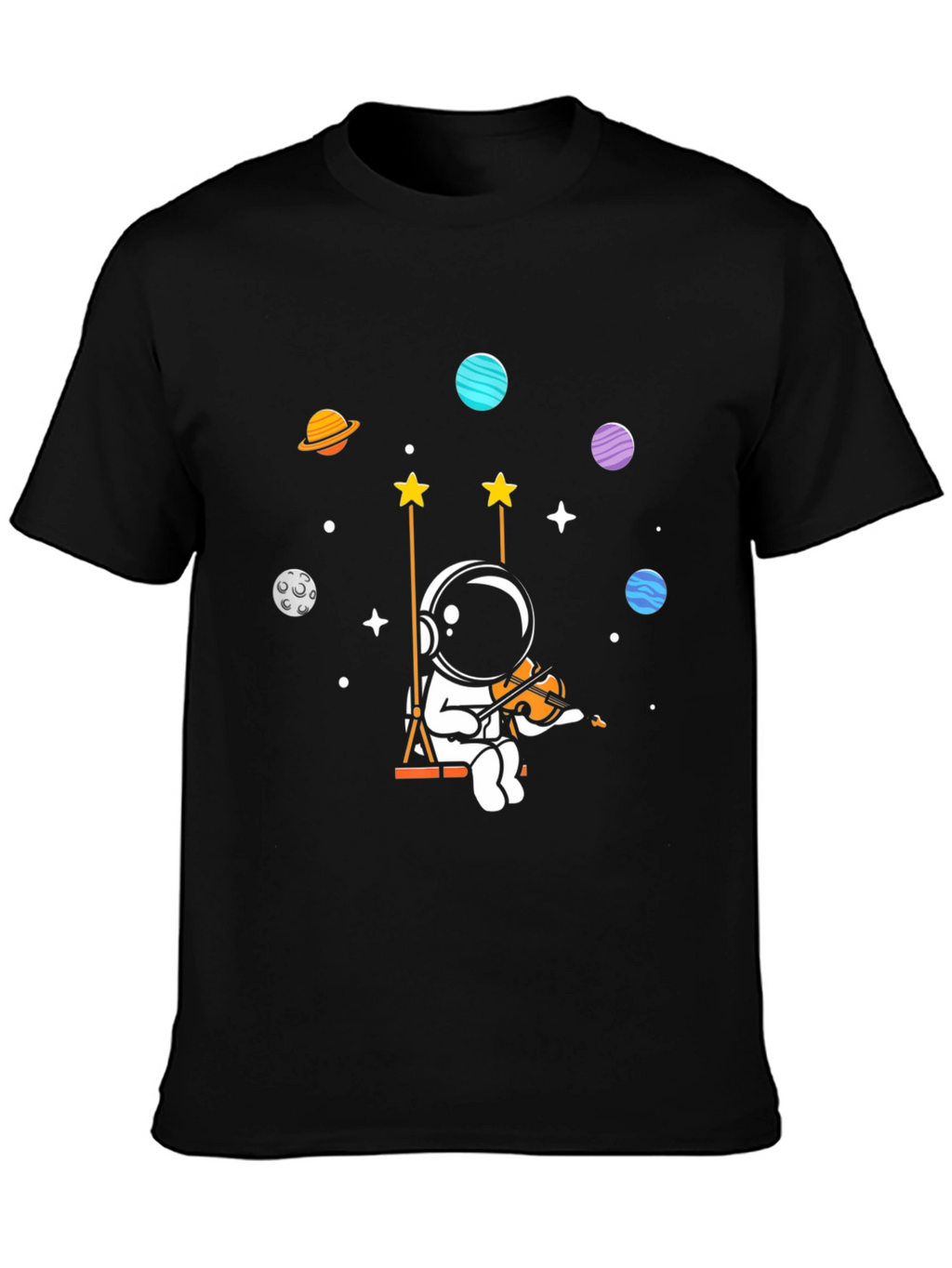 Camiseta Negra Astronauta Músico