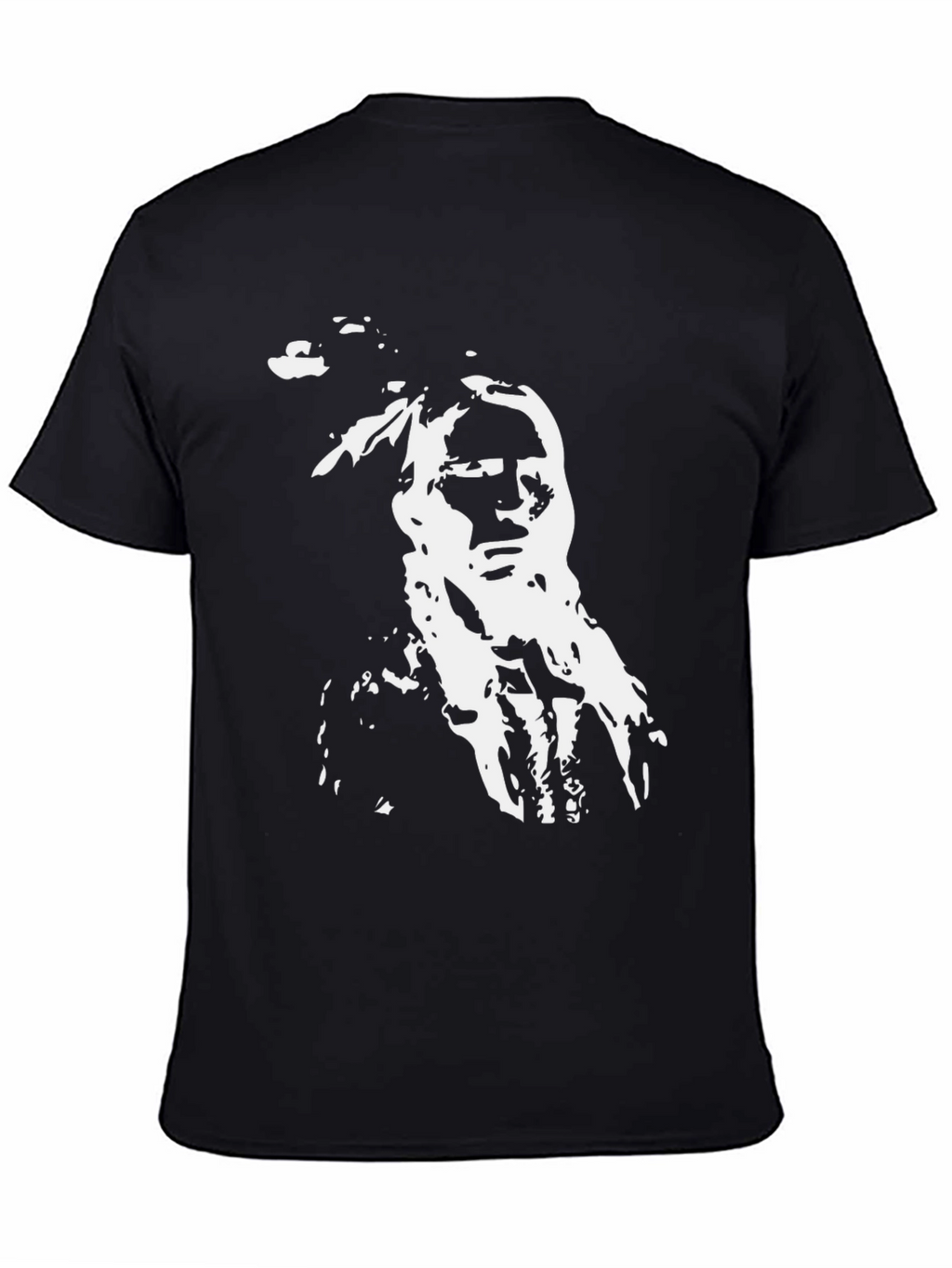 Camiseta Hombre Negra con Diseño Indígena